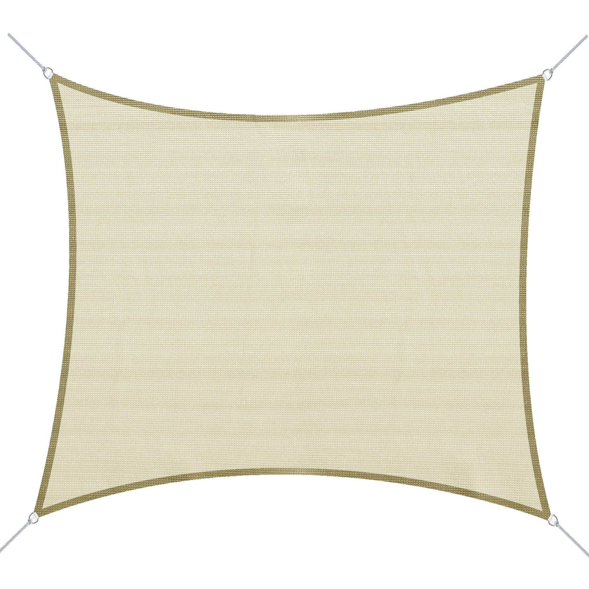 Outsunny Tendone Parasole Rettangolare in HDPE, Telo da Sole in HDPE, Crema, 3x4m