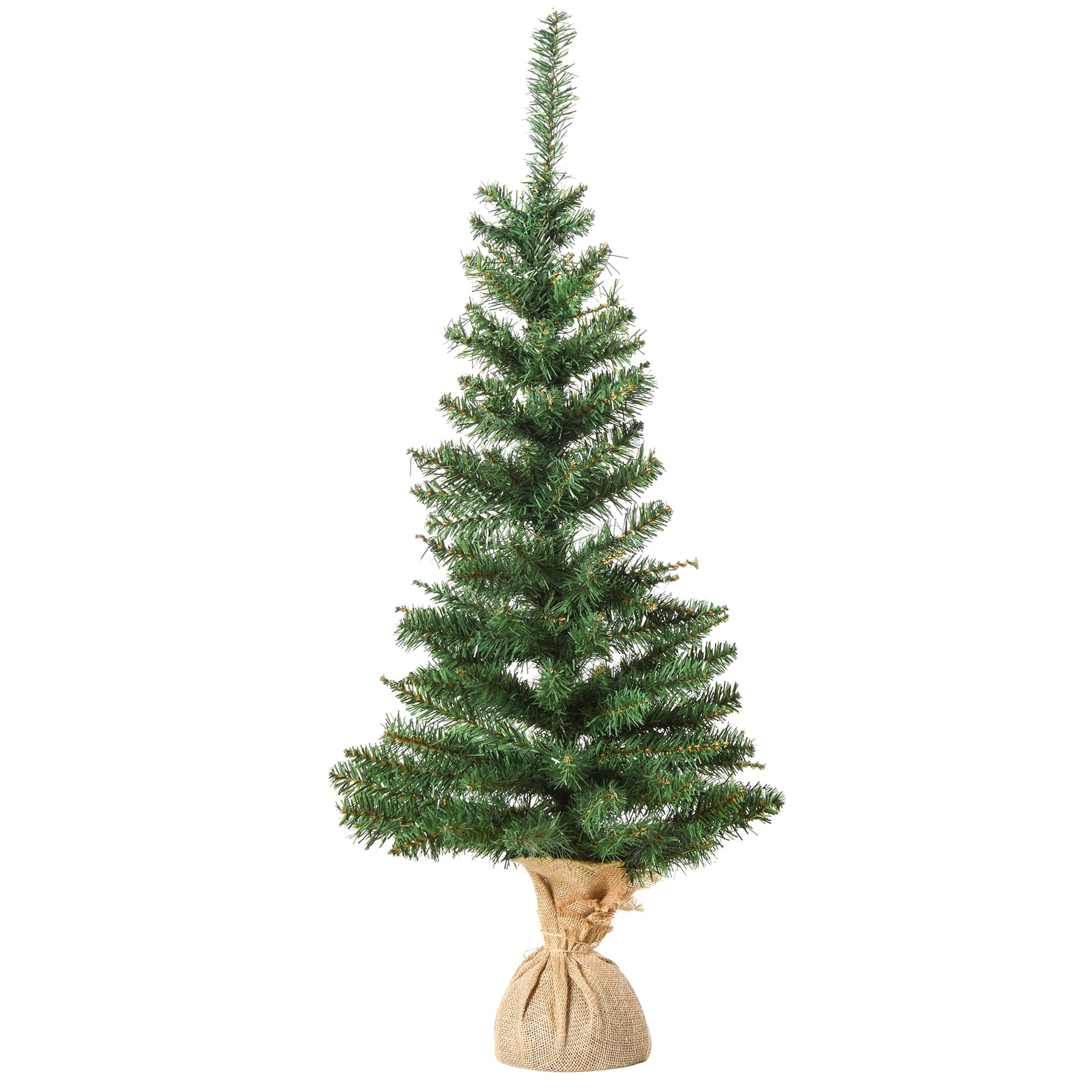 HOMCOM 90cm Albero di Natale Pino artificiale con 50 Rami, Base Borsa in Lino, in PVC