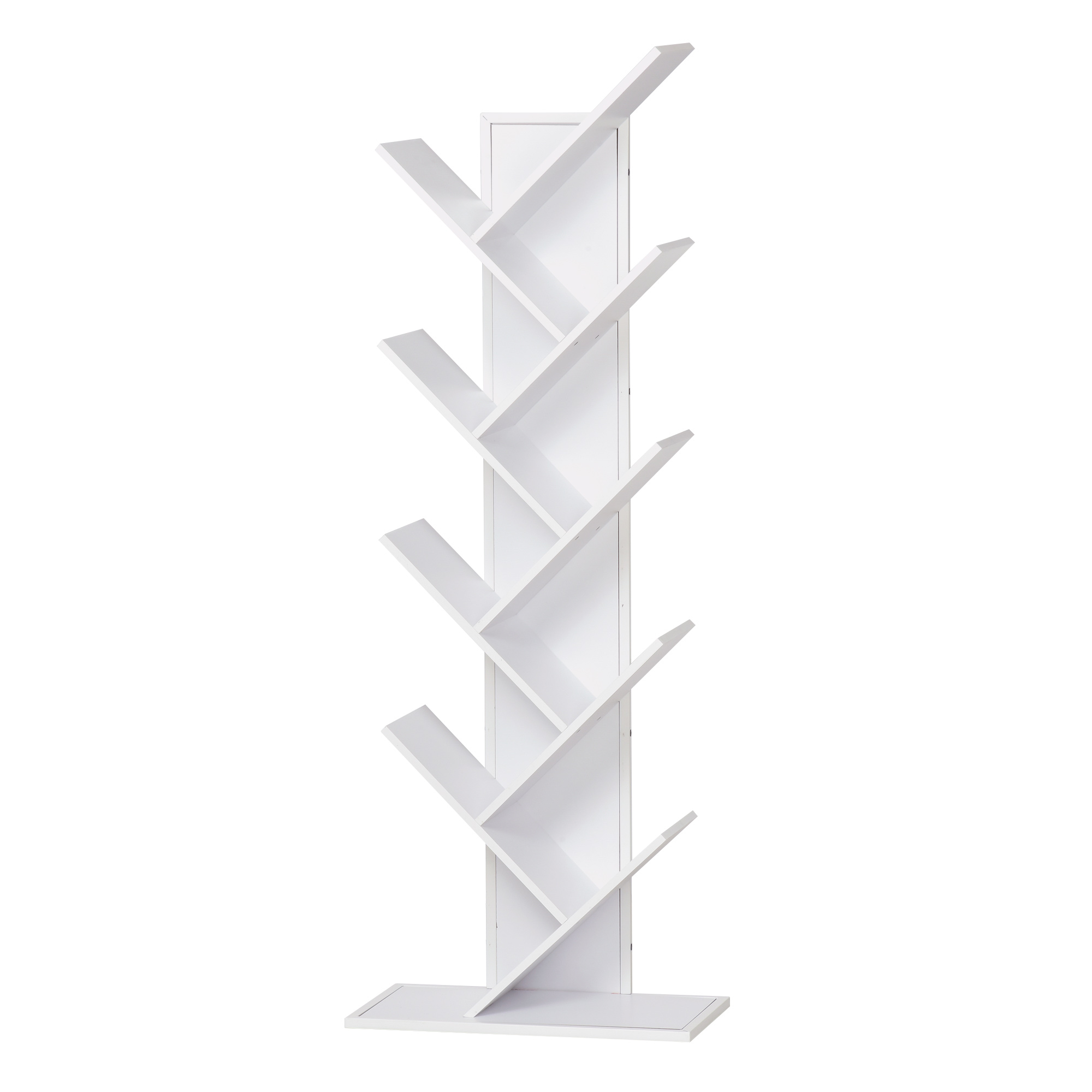 HOMCOM scaffale legno libreria design in Legno moderna Bianco , Scaffale con Tanti Ripiani per Casa e Ufficio, Bianco, 50 x 28 x 142cm