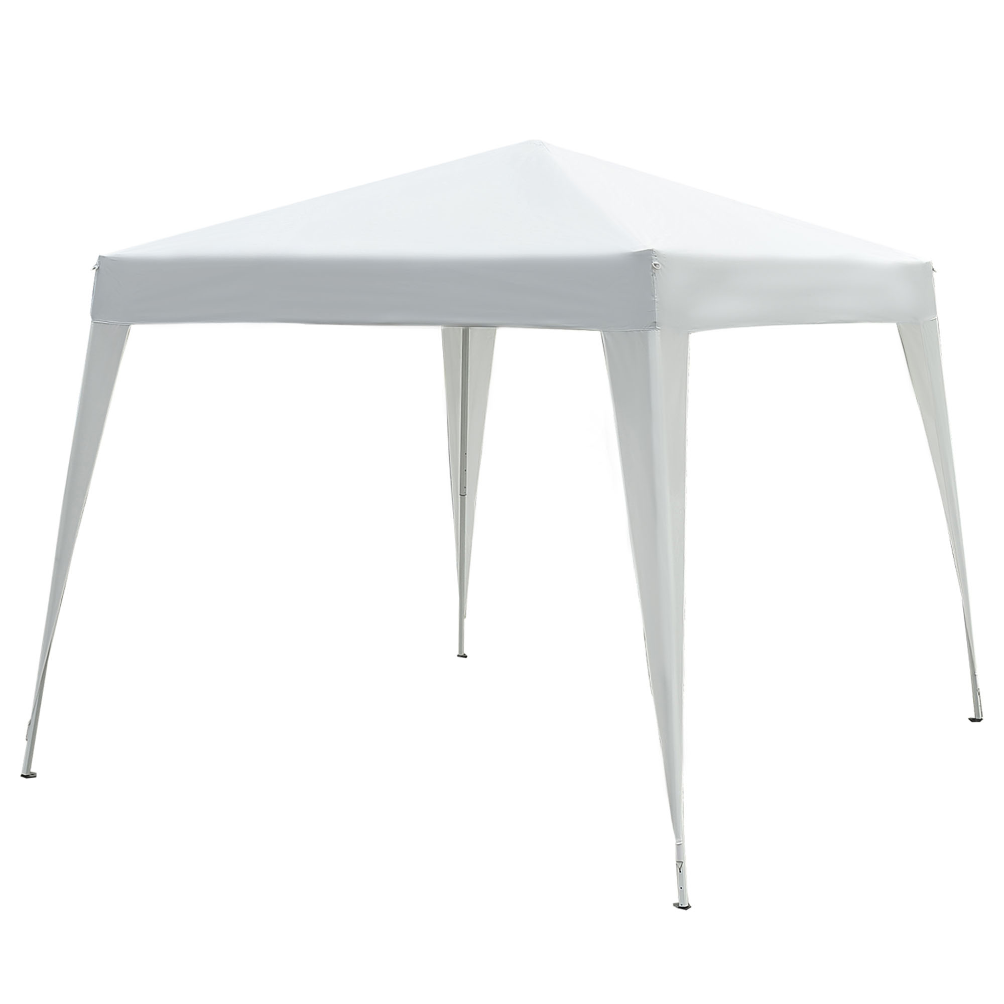 Outsunny Gazebo Popup 3 × 3m Impermeabile Pieghevole Tenda da Giardino Struttura in acciaio copertura in pe Bianco