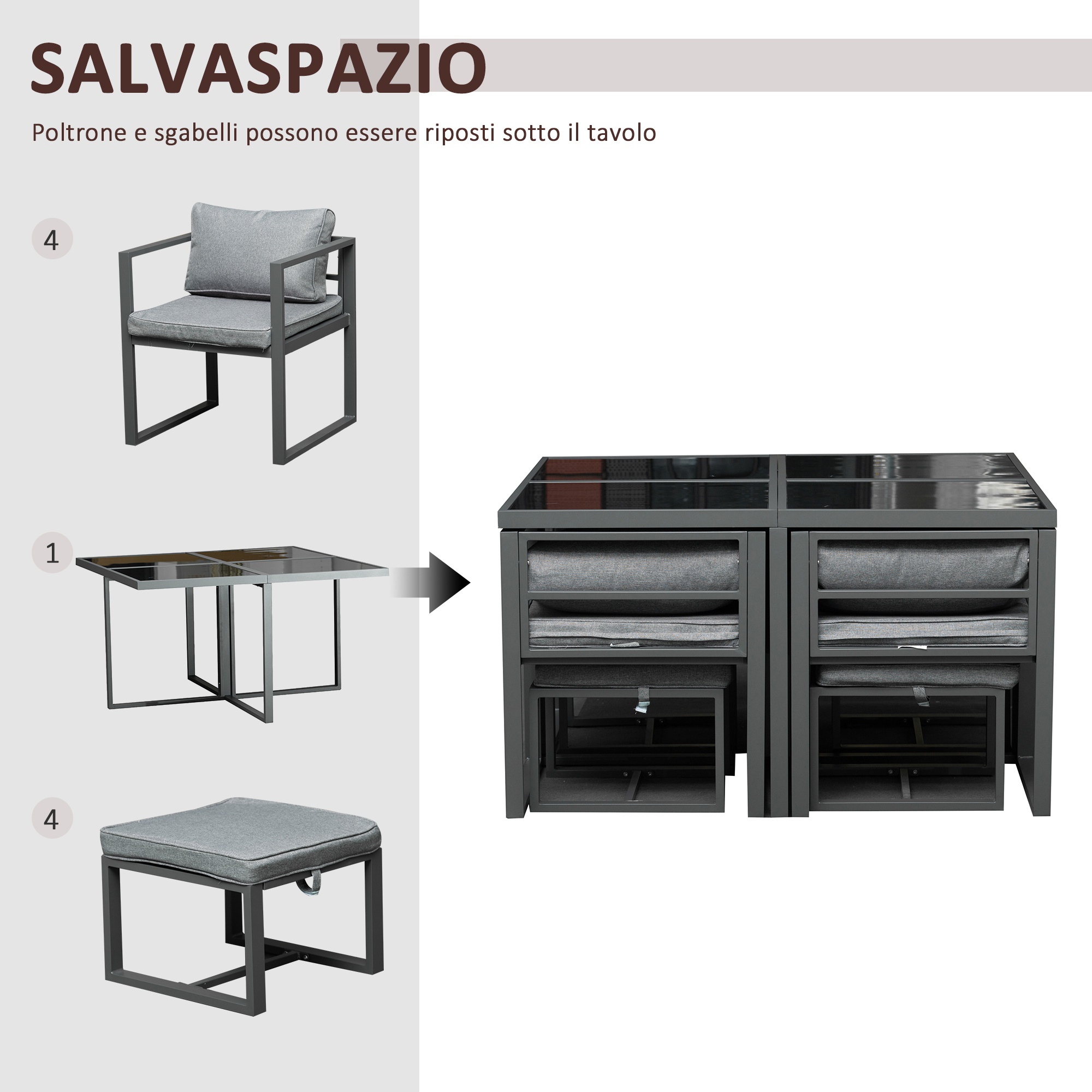 Tavolo Da Giardinaggio Uniprodo In Acciaio Zincato 112x61x109 Cm - Banco Da Lavoro Con Ripiano, Compatto E Resistente - Foto 4