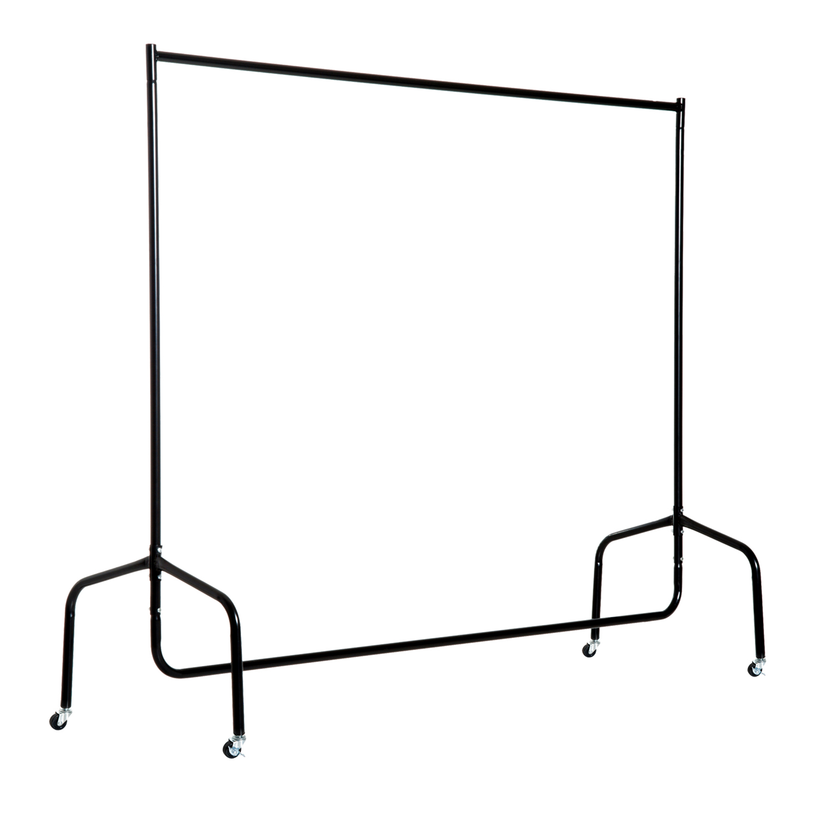 HOMCOM Rella Appendiabiti Attaccapanni in Metallo, Stand per Vestiti con Rotelle, Nero, 150x60x170cm
