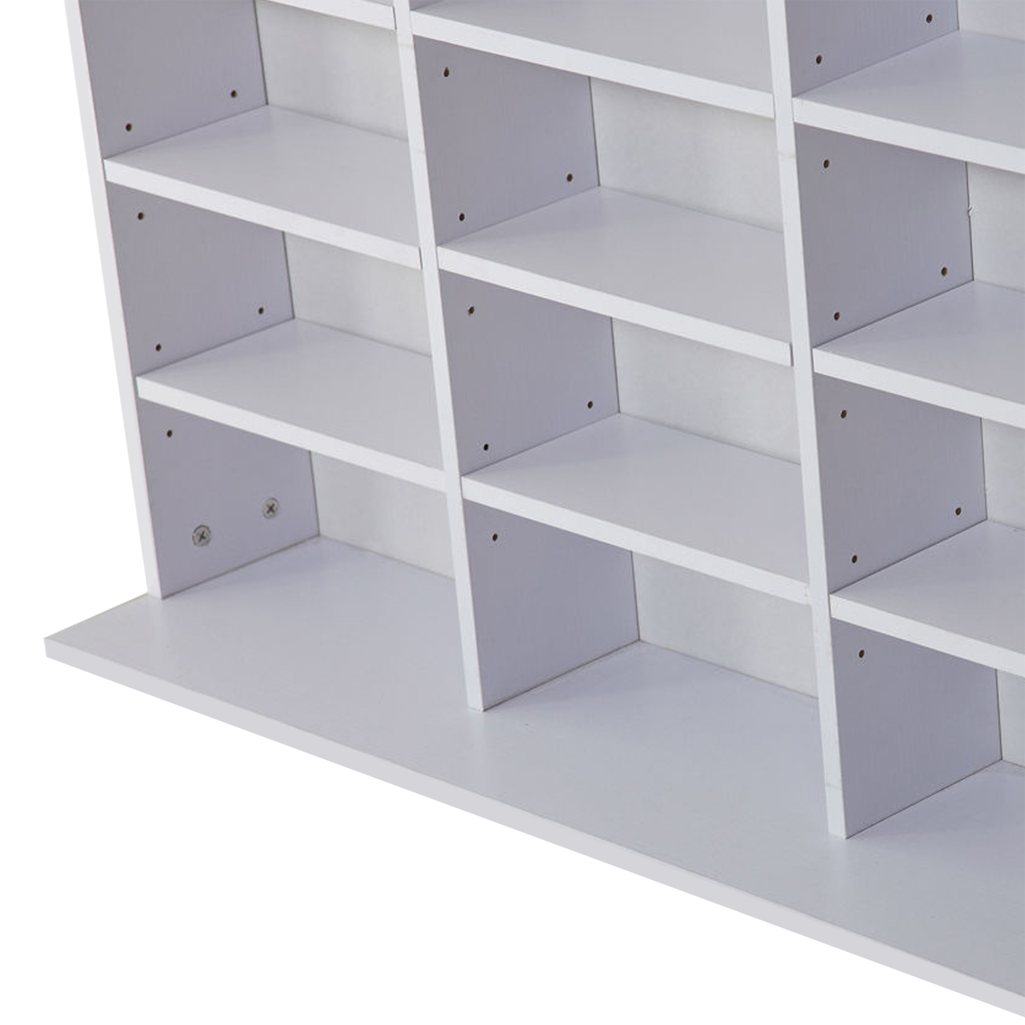 HOMCOM CD / DVD Storage Shelf Storage Unit for 1116 CDs Height-Adjustable Compartments 102 x 24 x 195 cm White