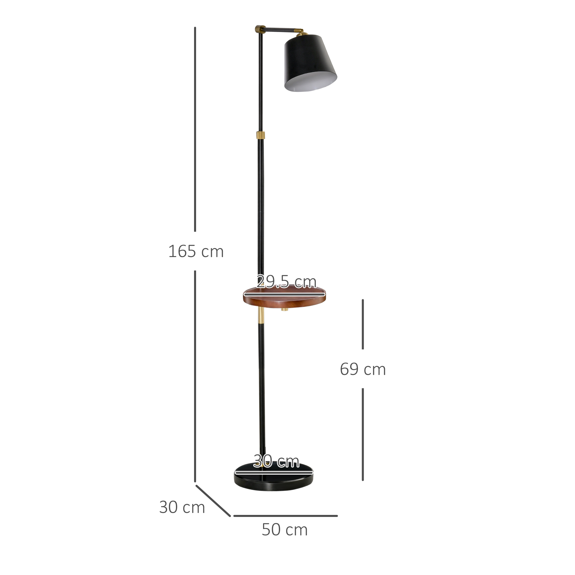 Piantana lampada da terra cubo ruben nera e ottone 3 attacchi e27 FINITURA NERO
