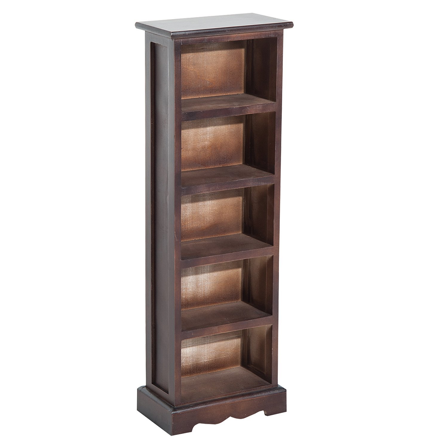 HomCom Mobiletto Libreria porta CD DVD 5 Ripiani in Legno Mobile Soggiorno Per Archiviazione, Marrone