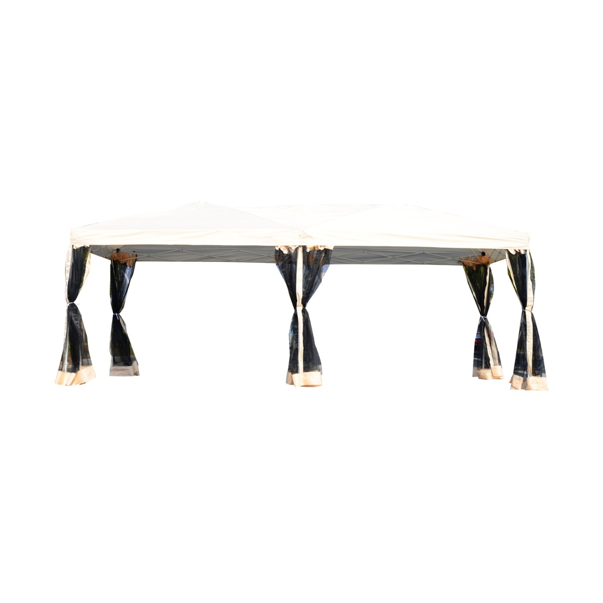 Outsunny Gazebo Esterno Pieghevole e richiudibile con Zanzariere Impermeabile e Borsa da Trasporto, Beige, 3x6m  Aosom.it