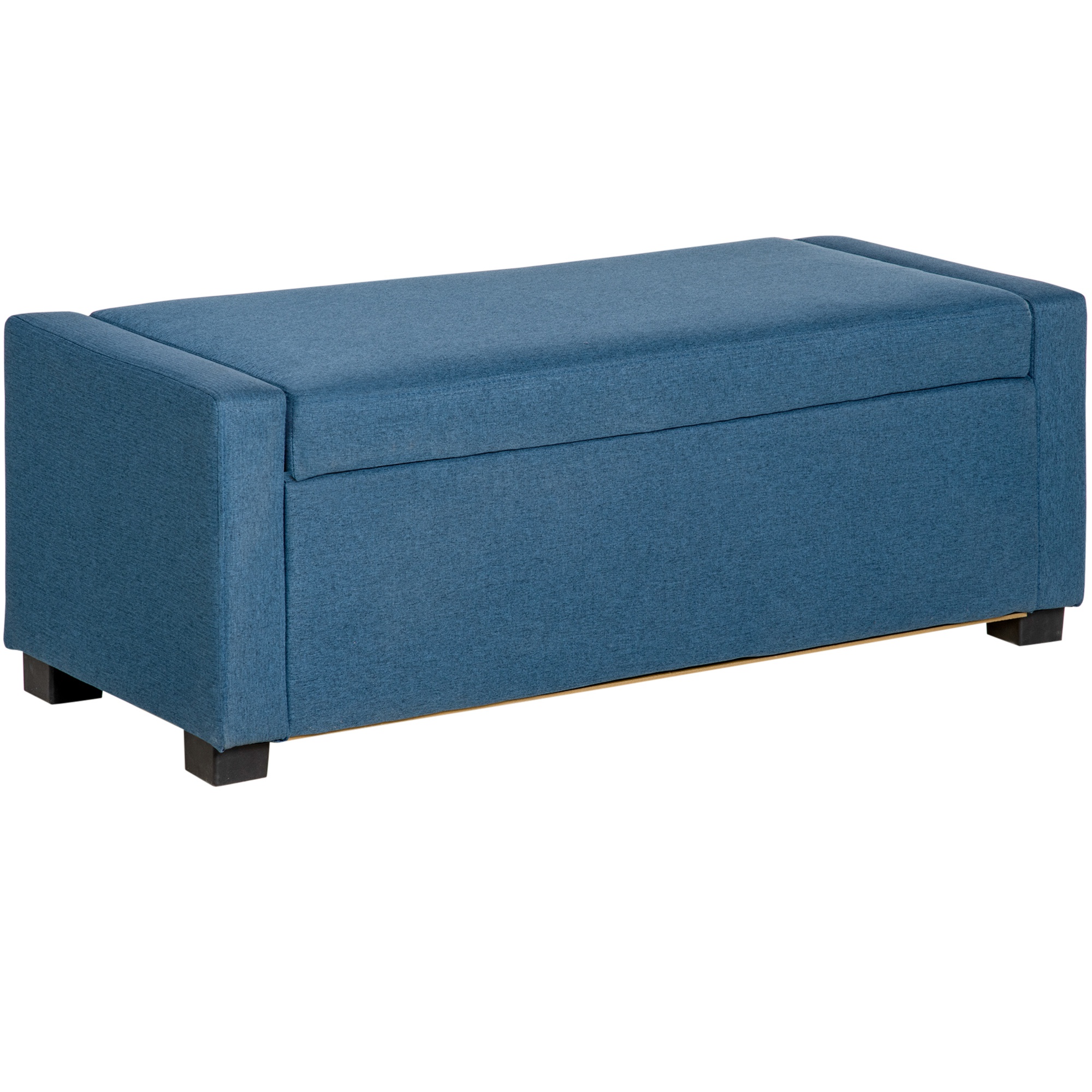 HOMCOM Panca Portaoggetti Pieghevole Con Vano Da 61L - Effetto Lino, Grigio Scuro, 110x38x38 Cm, Per Corridoio E Camera Da Letto