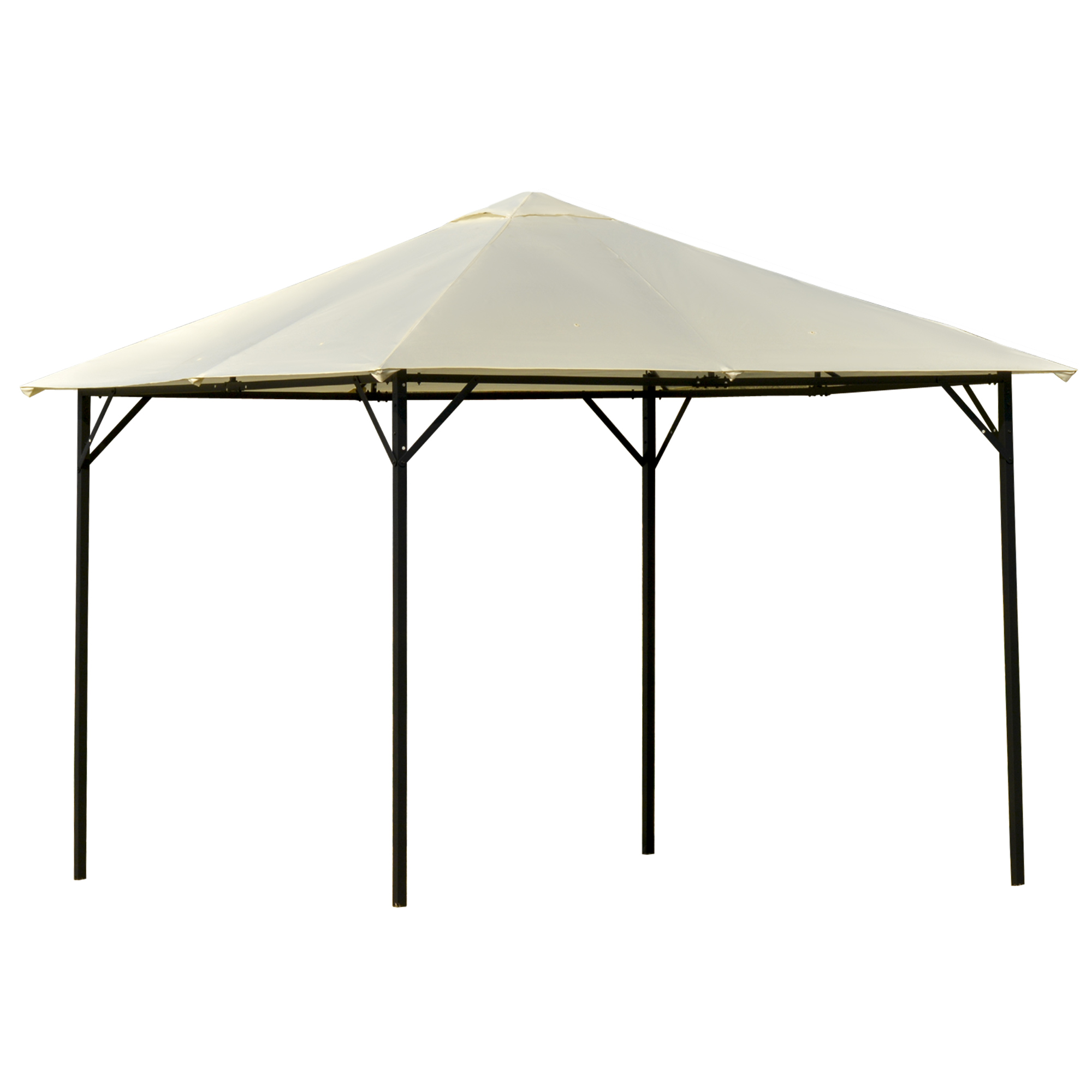 Outsunny Gazebo Pieghevole da Giardino ed Esterno 3x3m in Metallo con Doppio Tettuccio , Bianco Crema Aosom.it+