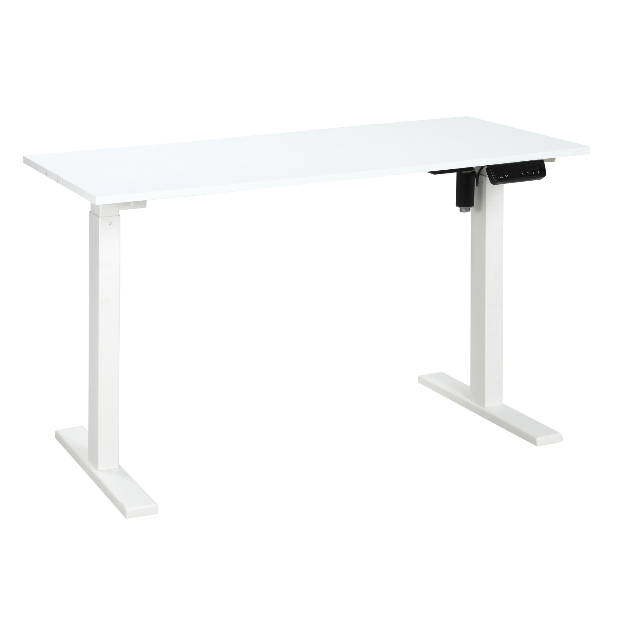 Vinsetto Scrivania Sollevabile a 3 Altezze con Regolazione Elettrica e Design Anticollisione, 120x60x74.5-114.5cm, Bianco