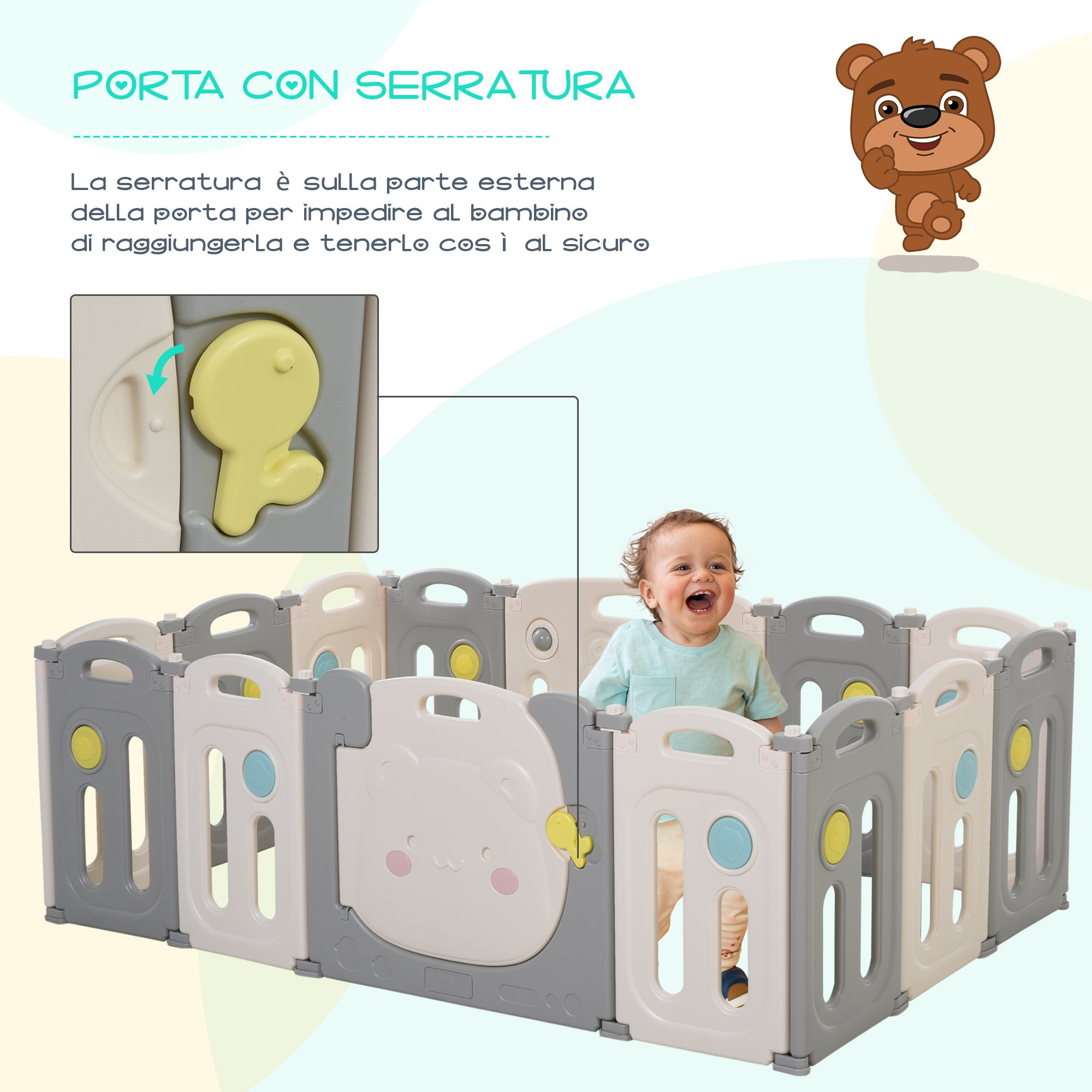Box Per Bambini Sicuro E Regolabile - Recinto Con Pannelli Modulari, Antiscivolo - Foto 9