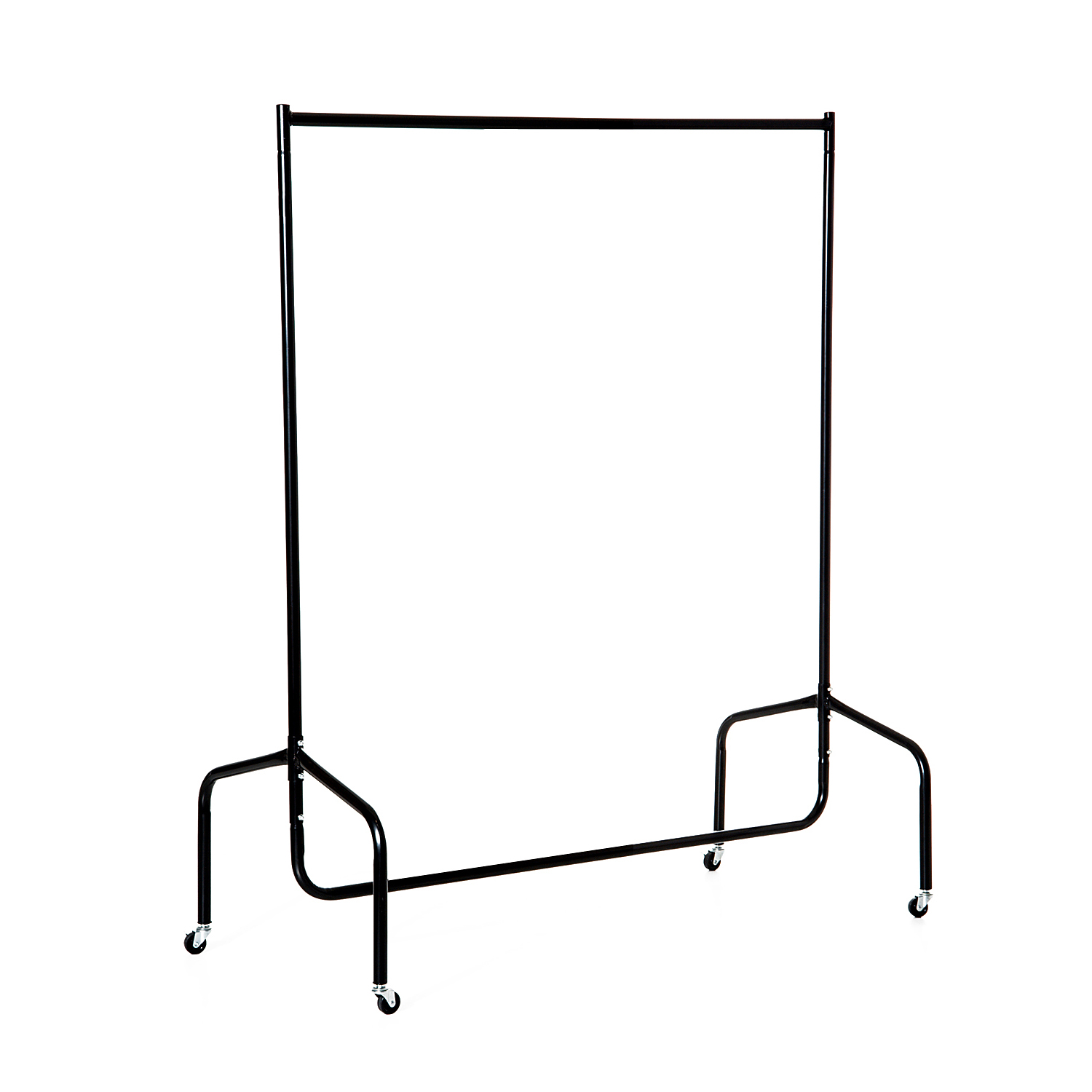 Homcom Stender Rella Porta Abiti con 4 Rotelle in Ferro, Carico Max. 140 kg, Nero 120x60x150cm