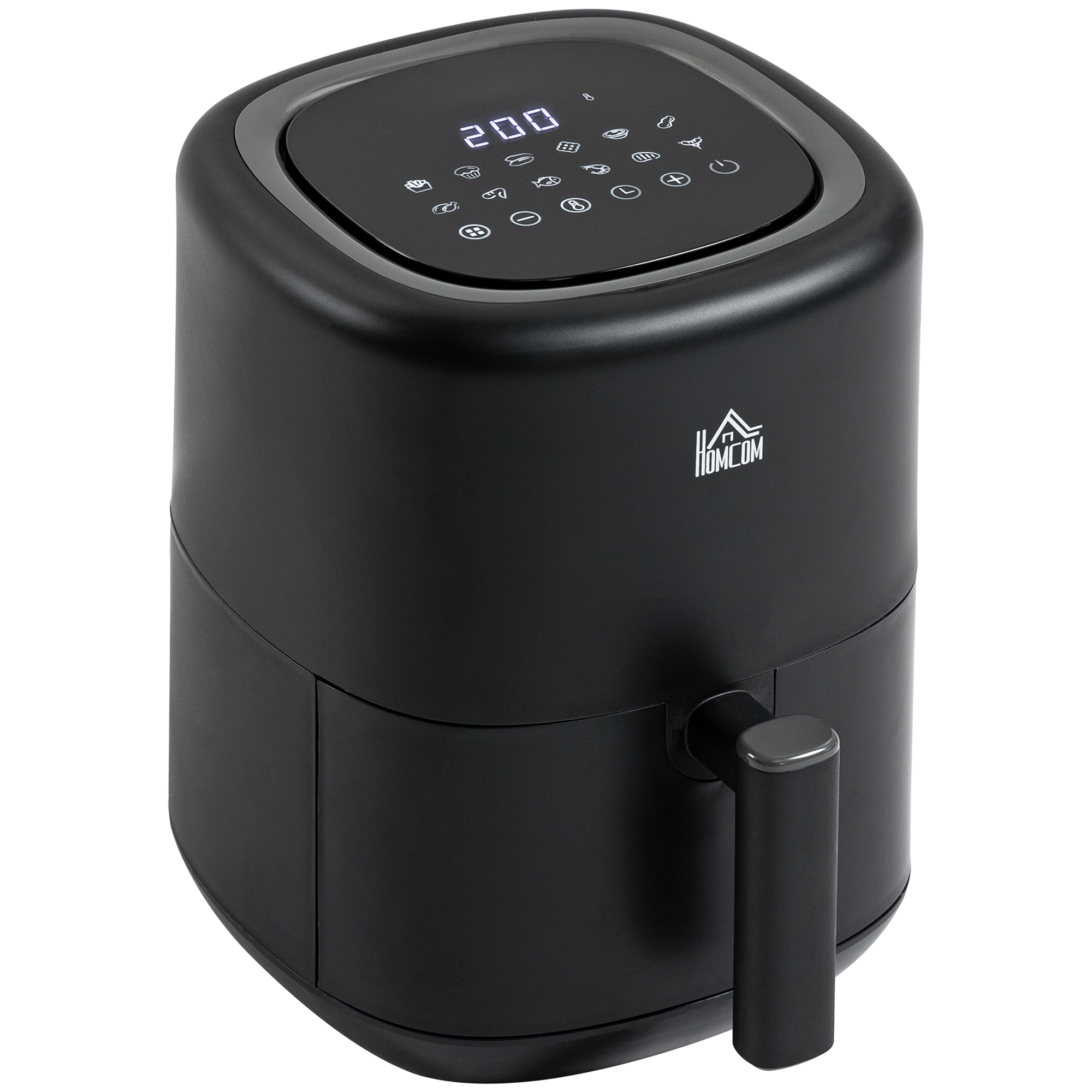 HOMCOM Friteuse à air 1300 W friteuse grande capacité 3 L température réglable minuterie 60 min. écran LED 29,5L x 23,8l x 30,3H cm noir