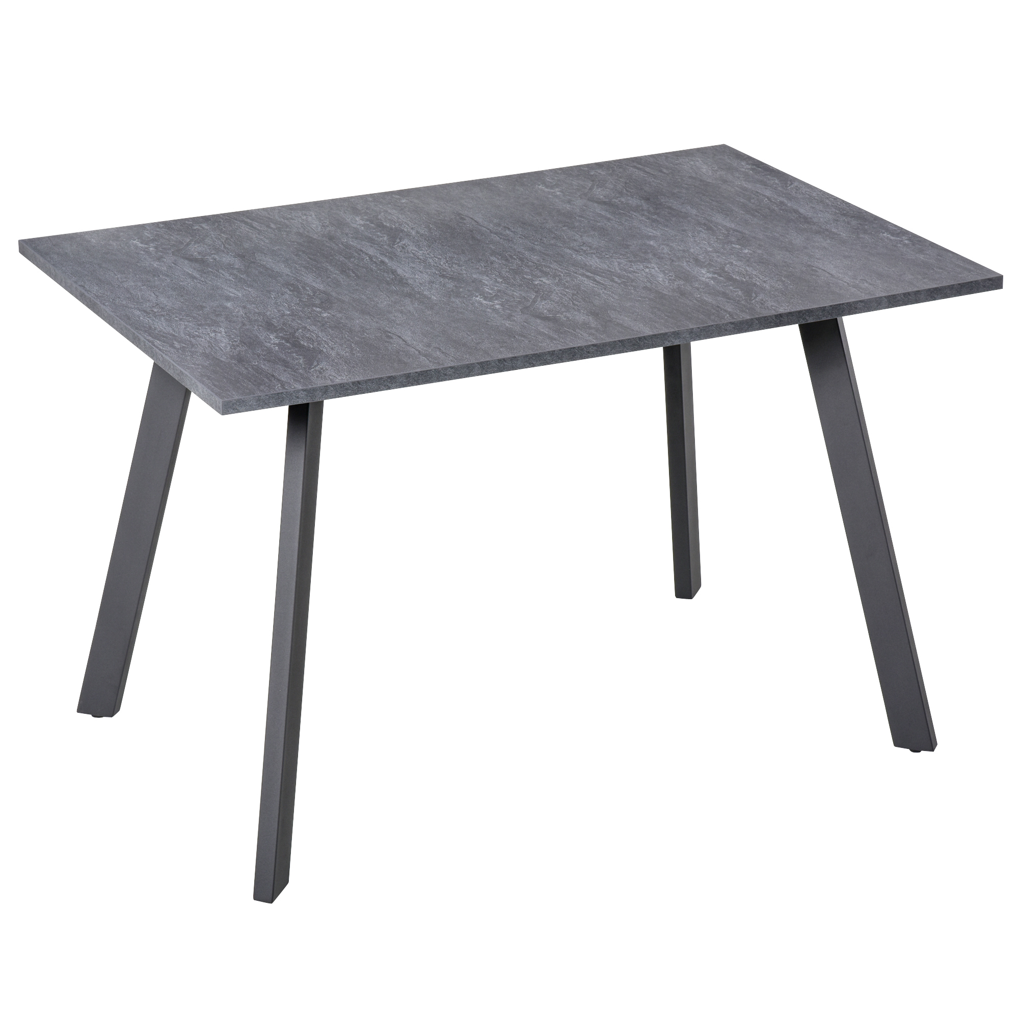 HOMCOM Tavolo da Pranzo Rettangolare per Soggiorno e Cucina, Arredamento Moderno in MDF e Metallo, Grigio Scuro 120x80x76cm