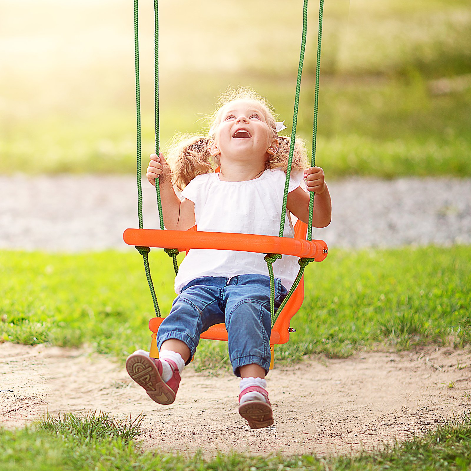 HOMCOM Kinderschaukel mit Sicherheitsgurt, Kleinkindschaukel ...