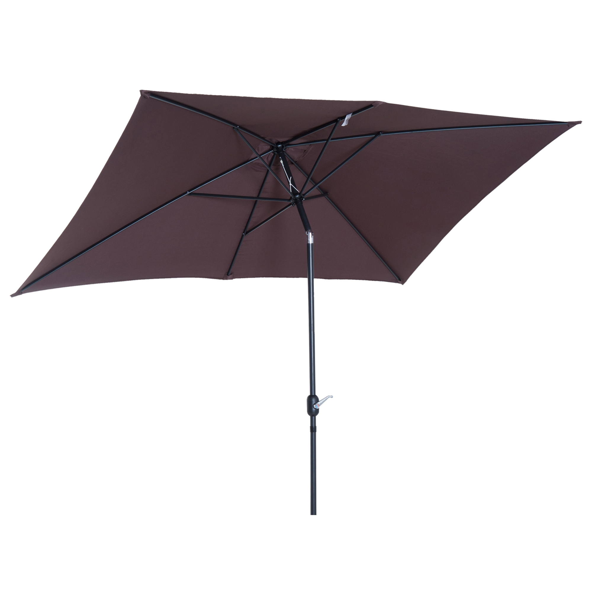 Parasol Déporté Balcon 290 Cm - LED Solaire - Pied Croix - Housse Incluse - Bleu Foncé