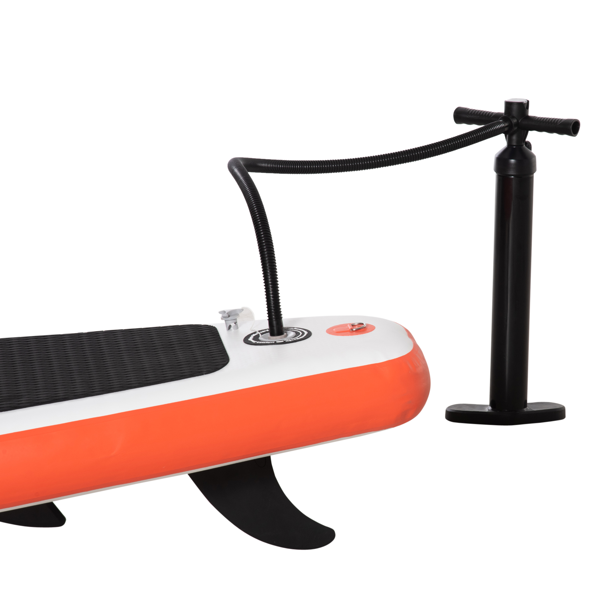 Outsunny 10'6" x 30" x 6" Inflatable Paddle Stand Up Board, Adjustable Aluminium Paddle, Non-Slip Deck Board w/ISUP Accessories, 320Lx76Wx15Hcm, White