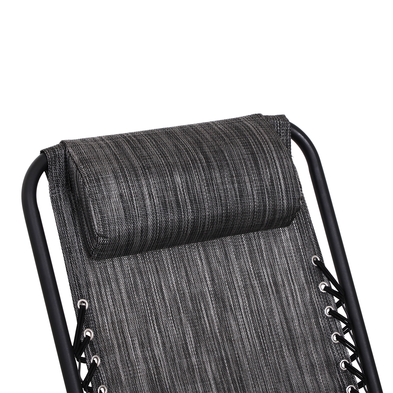 Outsunny Rocking Chair, Folding Outdoor Adjustable Zero-Gravity Rocker with Headrest for Camping, Fishing, Patio, Grey
