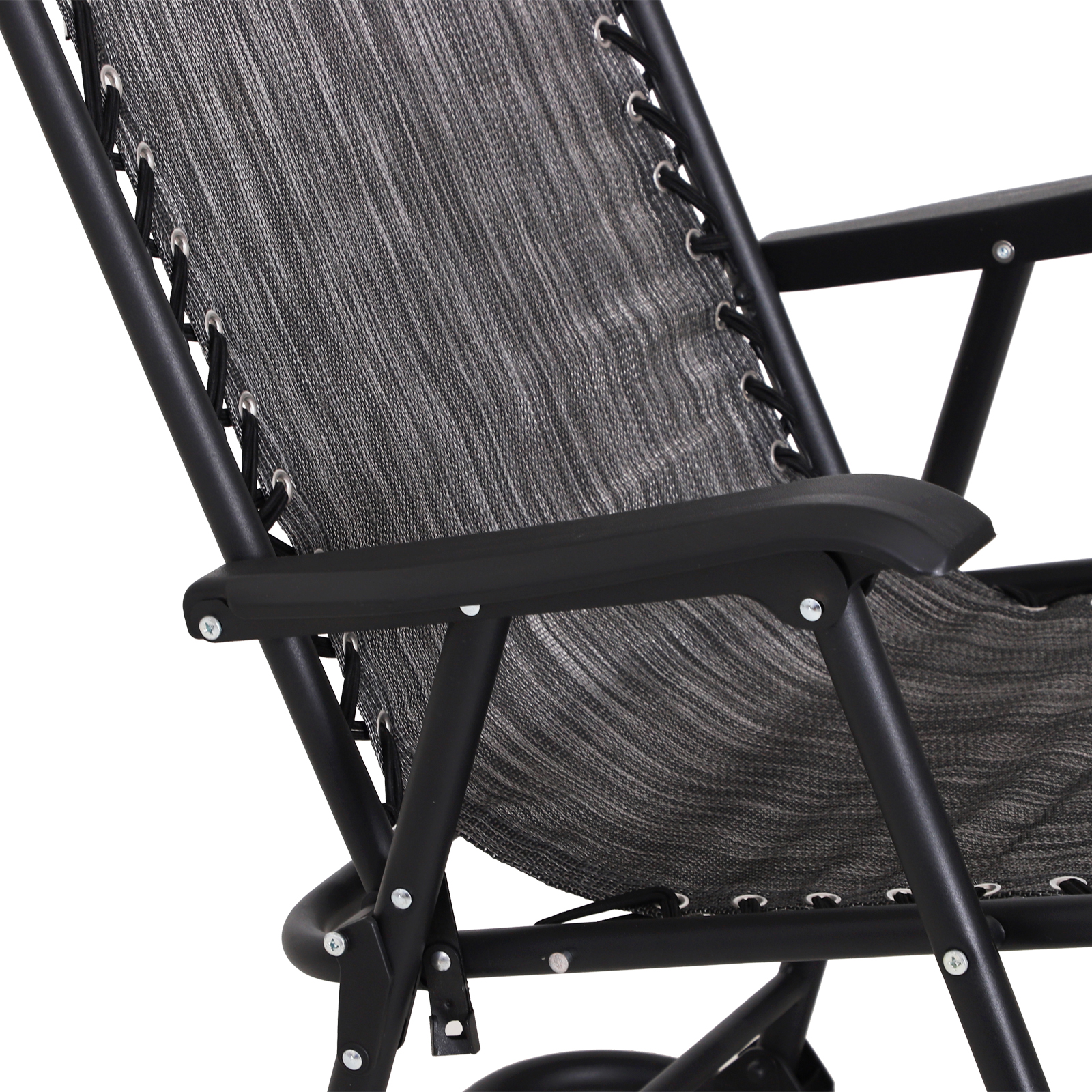 Outsunny Rocking Chair, Folding Outdoor Adjustable Zero-Gravity Rocker with Headrest for Camping, Fishing, Patio, Grey