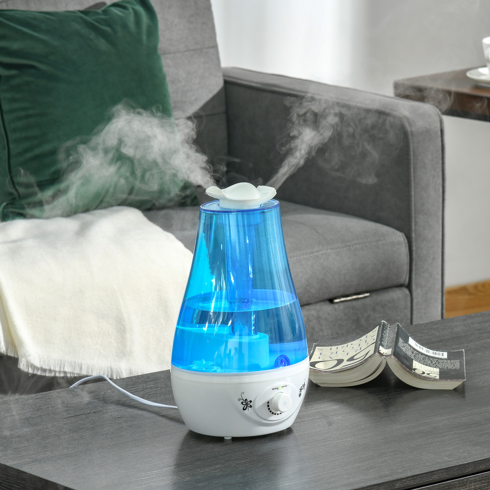 Humidificateur D'Air 8L Top Fill - Ultra Silencieux (35dB), Buse 360°, Minuterie, Télécommande - Pour Chambre Et Grand Salon