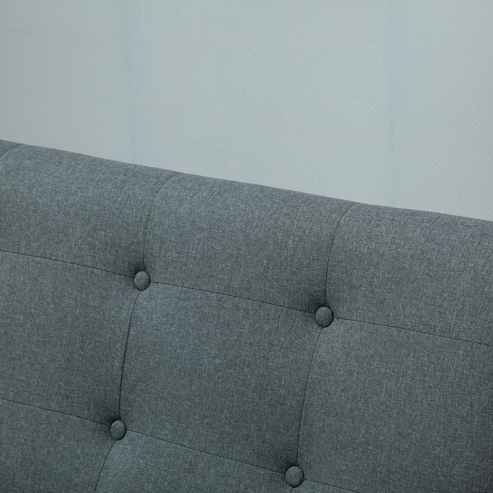 HOMCOM Modern 2/3-Seat Sofa Linen Fabric Upholstery Tufted Couch with Rubberwood Legs