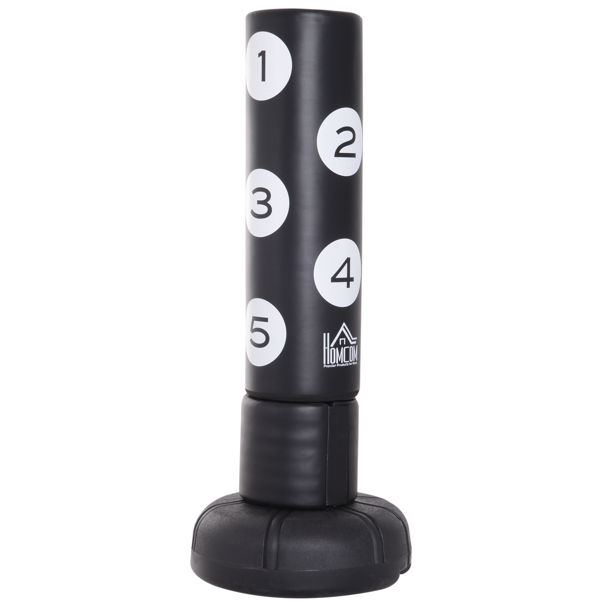 Image of HOMCOM Sacco da Boxe da Terra per Fit Boxe e Arti Marziali, 70x70x176cm, Nero006