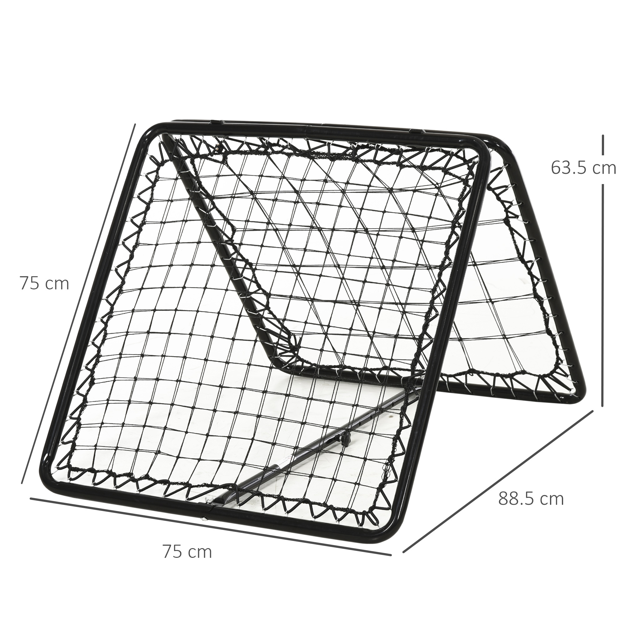 HOMCOM Rebounder Net for Football, Baseball, Basketball, Double Sided, Angle Adjustable Training Aid, 75L x 75W cm