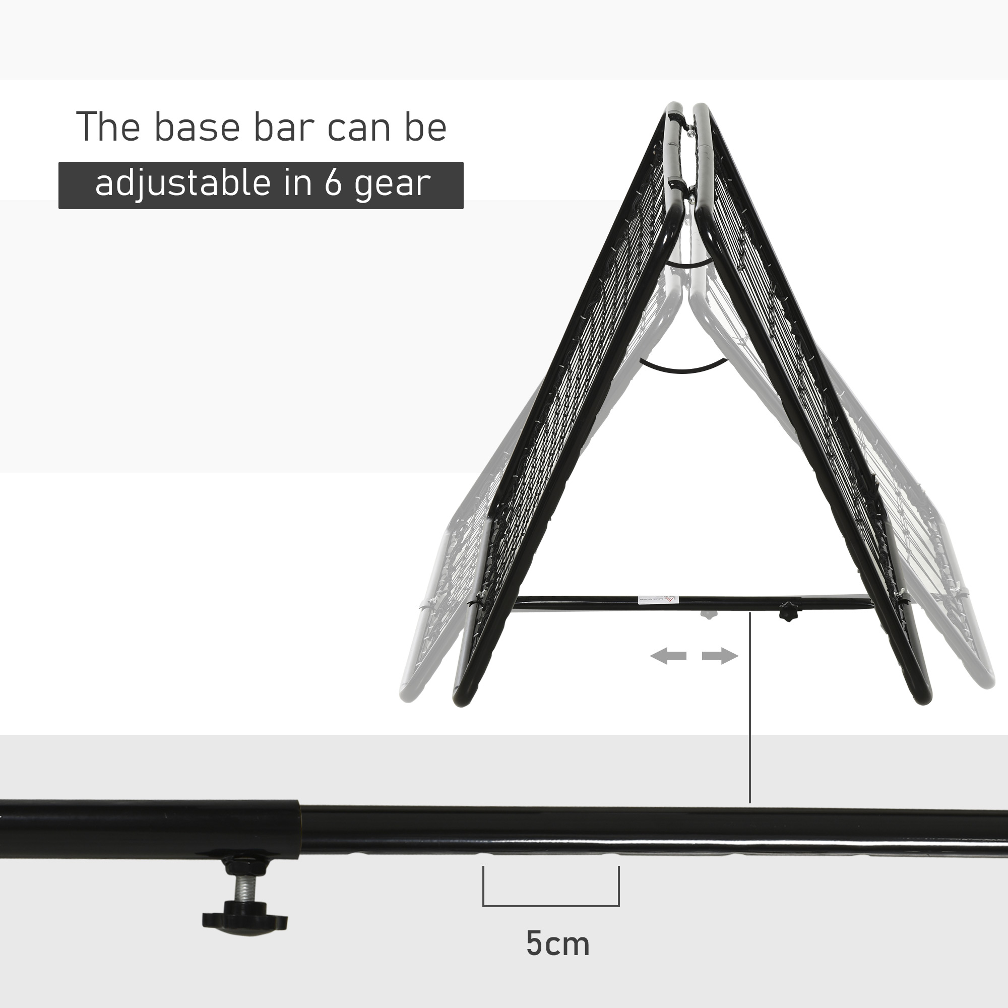 HOMCOM Rebounder Net for Football, Baseball, Basketball, Double Sided, Angle Adjustable Training Aid, 75L x 75W cm
