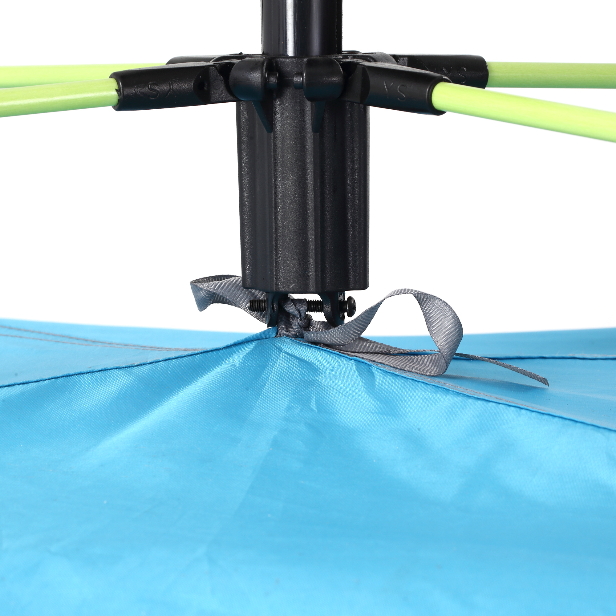Outsunny Pop-up UV Protection Beach Tent, Waterproof Sun Shade Shelter for 1-2 Person with Ventilating Mesh Windows & Sandbags, Light Blue