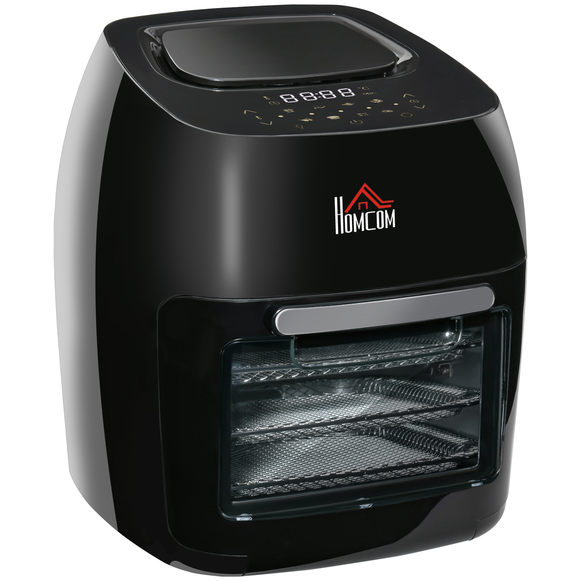 HOMCOM Friggitrice ad Aria Calda 8 in 1 da 11L, 1800W, Friggitrice Senza Olio con Temperatura Regolabile, Air Fryer, Accessori e Schermo LED