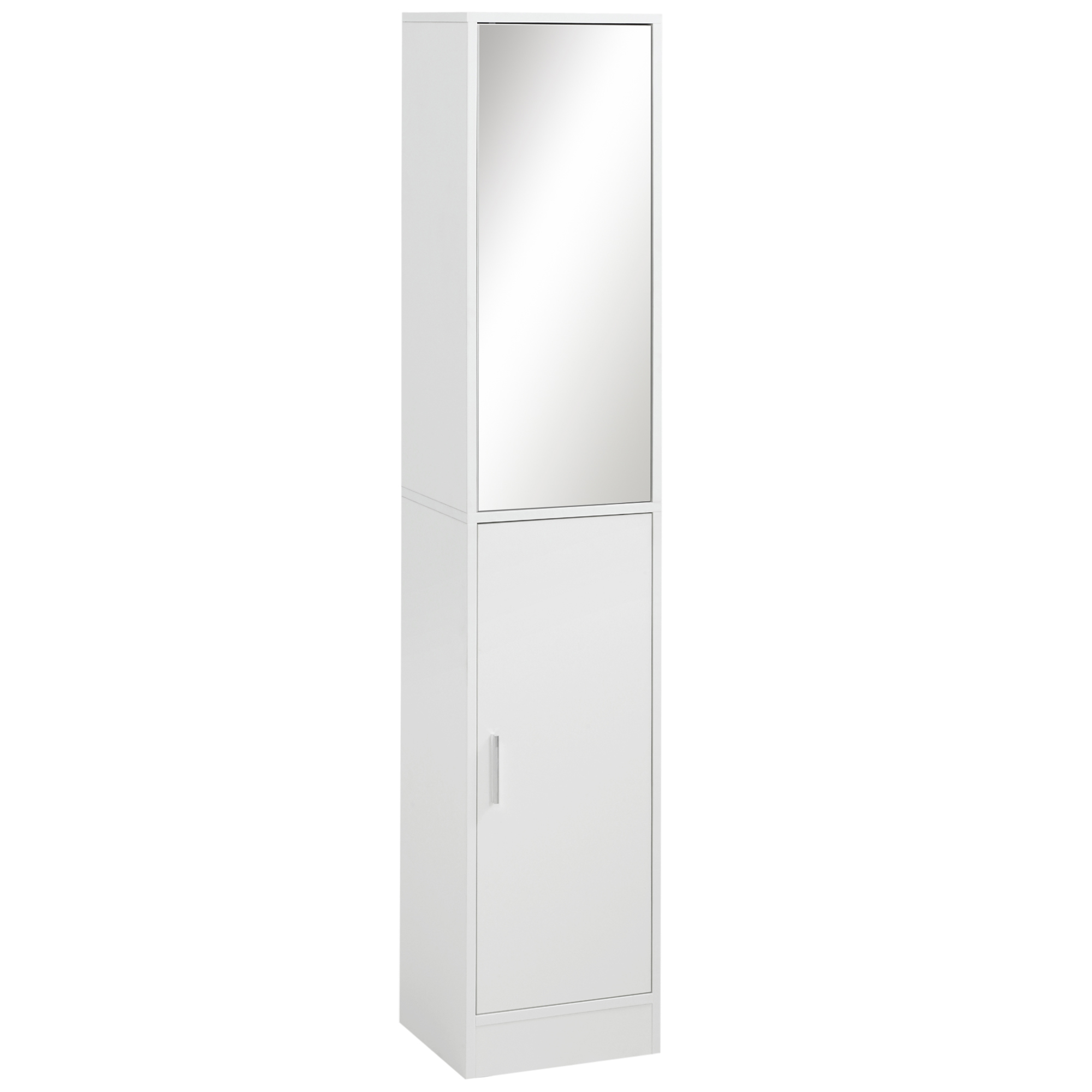 Kleankin Tall Mirrored Bathroom Bathroom Storage Cupboard