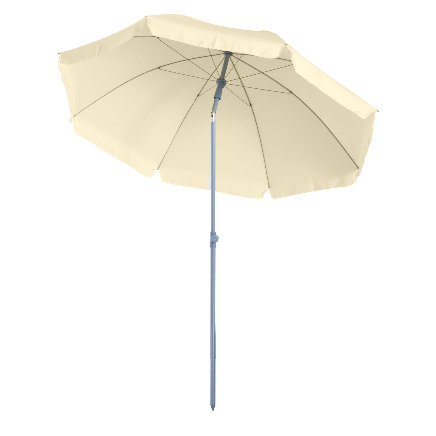Outsunny 2.2M Tilt Beach Umbrella Parasol-Cream White at Aosom IE