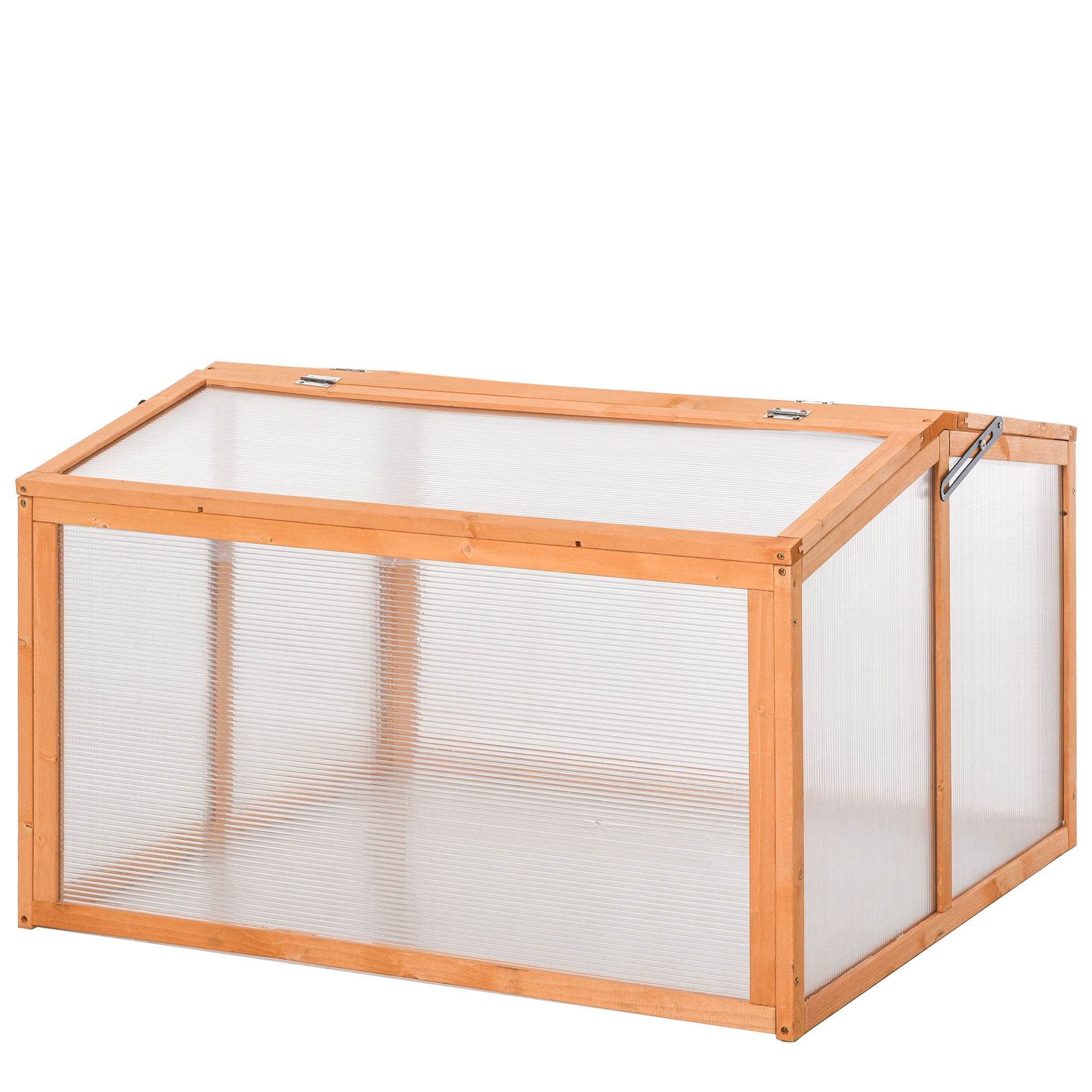 Outsunny  Wooden Cold Frame Greenhouse with Openable TOP Cover for Plants Outdoor, 90 x 80 x 58cm,... at Aosom IE