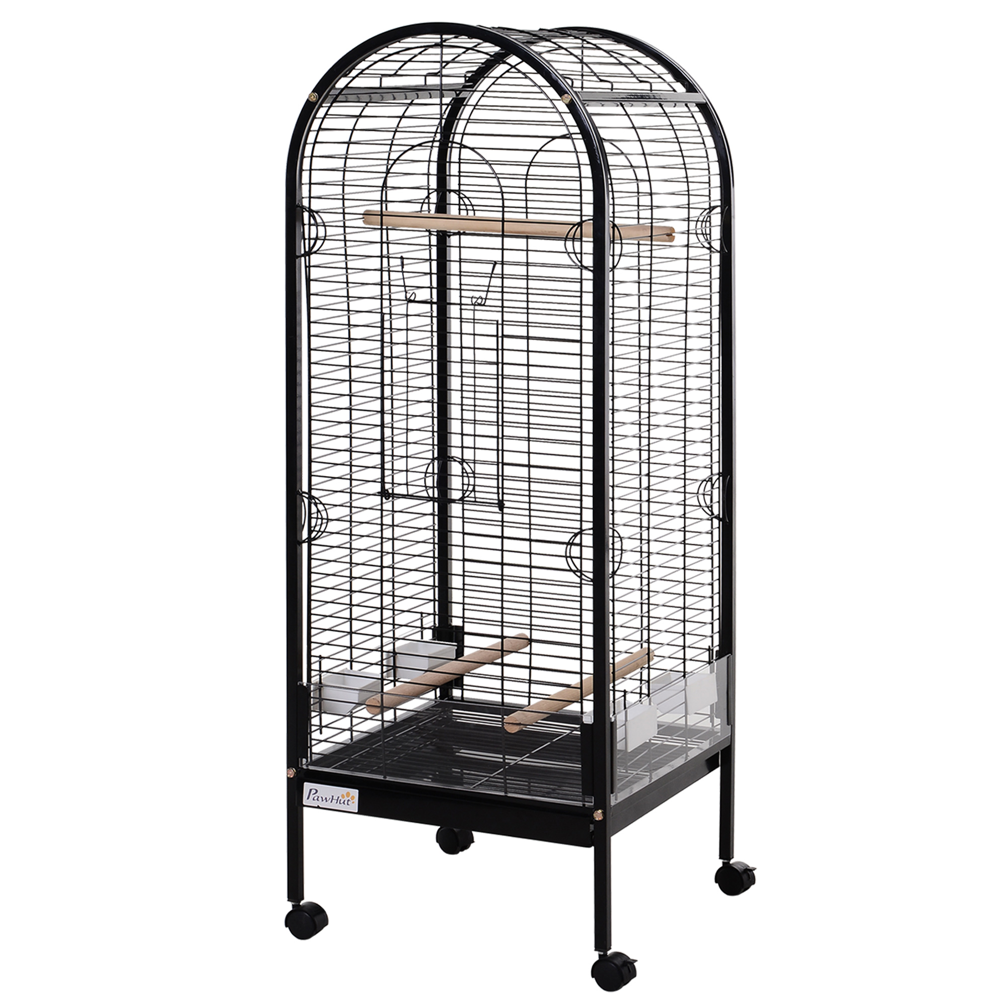 1.5m/5ft Dome Parrot Cage Metal Birdcage With Rolling Stand Open Play