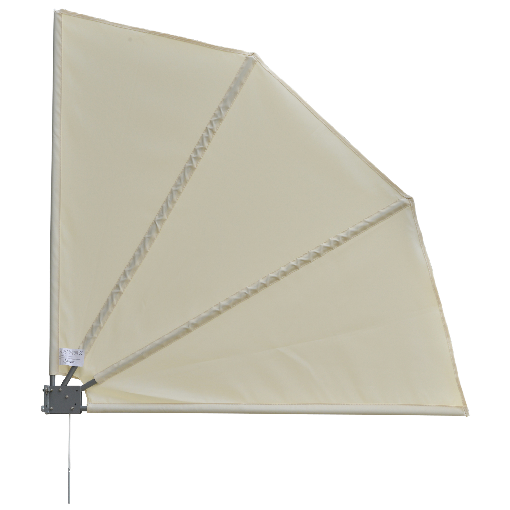 Outsunny Fan Shape Collapsible Balcony Side Awning Wall Mount Sunshade Folding Privacy Fence