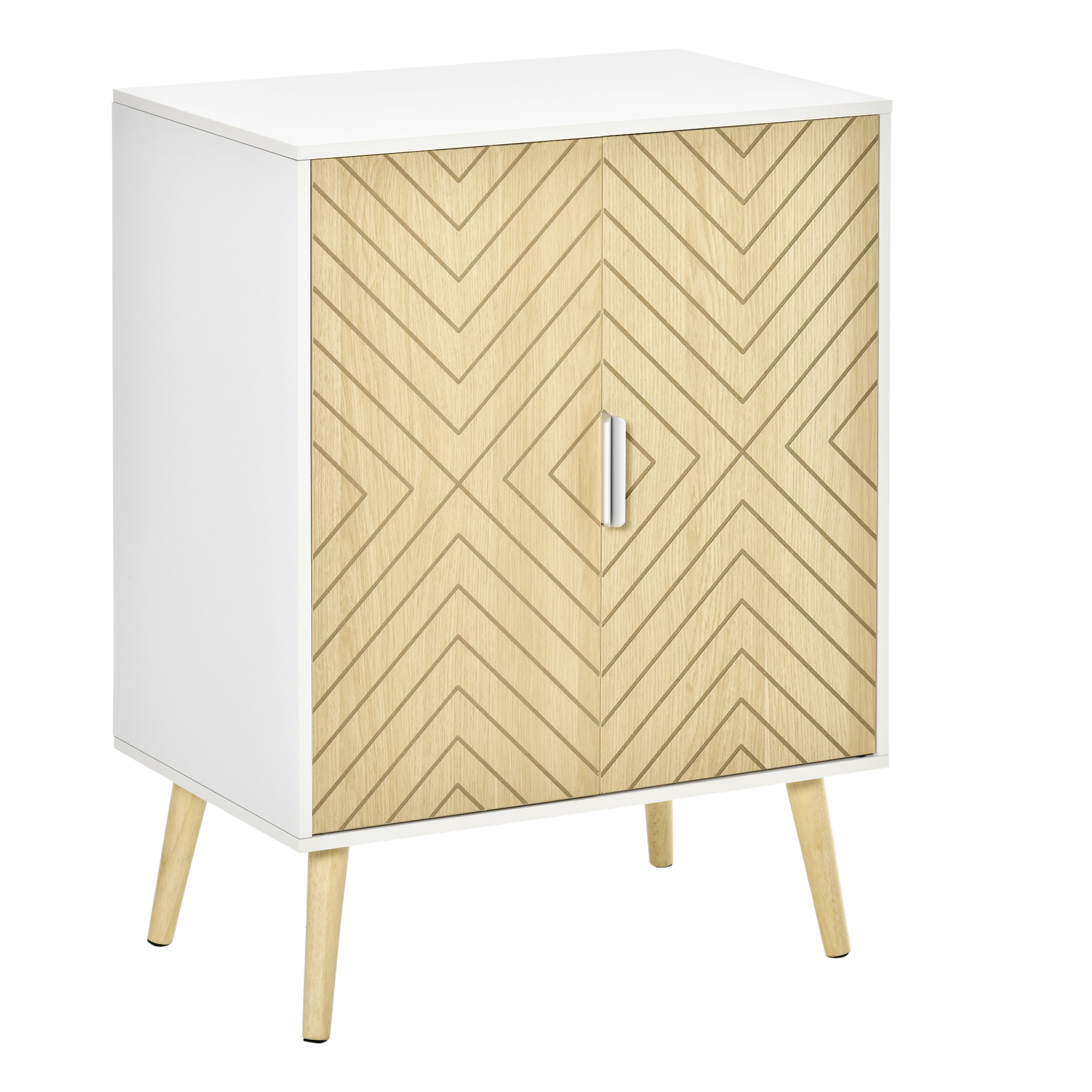 HOMCOM Credenza Moderna in Legno, Mobiletto Multiuso per Soggiorno, Camera o Ingresso con 2 Antine e Mensola Regolabile, 60x40x80cm