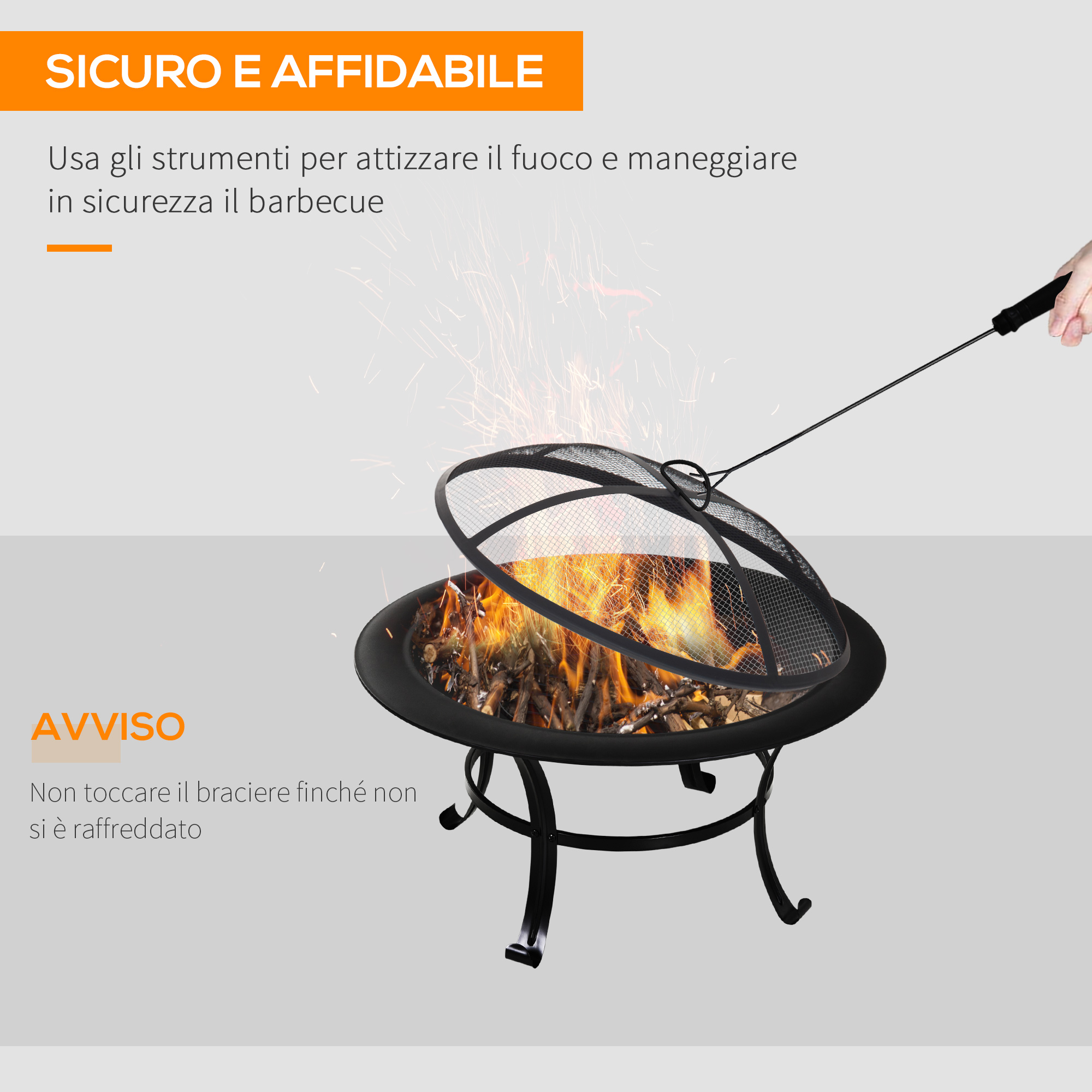 Braciere DA Esterno CON Griglia - Bracieri da giardino