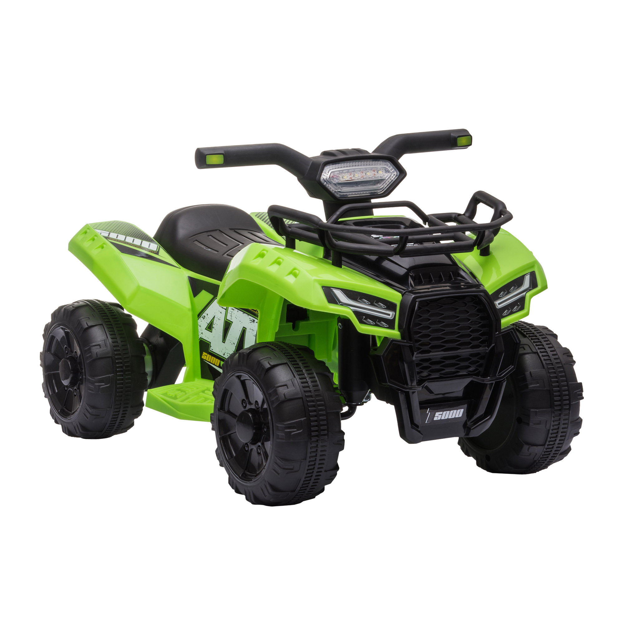 HOMCOM Quad Elettrico per Bambini con Batteria Ricaricabile 6V, Fari Funzionanti e Pulsante Acceleratore, Età 18-36 Mesi, 66x44x42cm, Verde