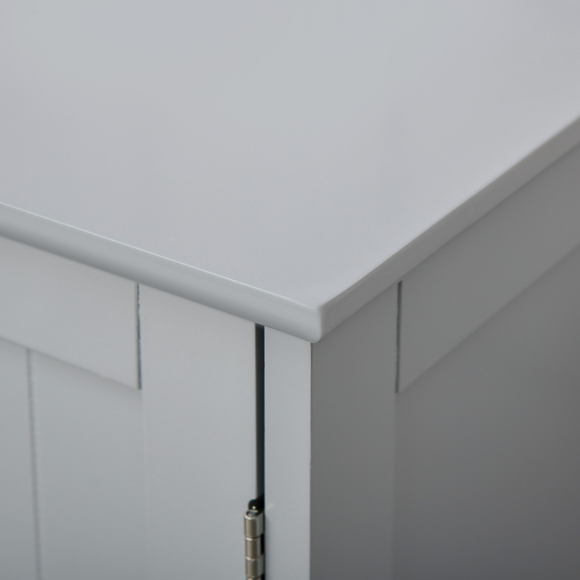 Kleankin Compact Under-Sink Cabinet, 60x60cm, with Adjustable Shelf, Handles, Drainage, Space-Saving Bathroom Organizer, Grey