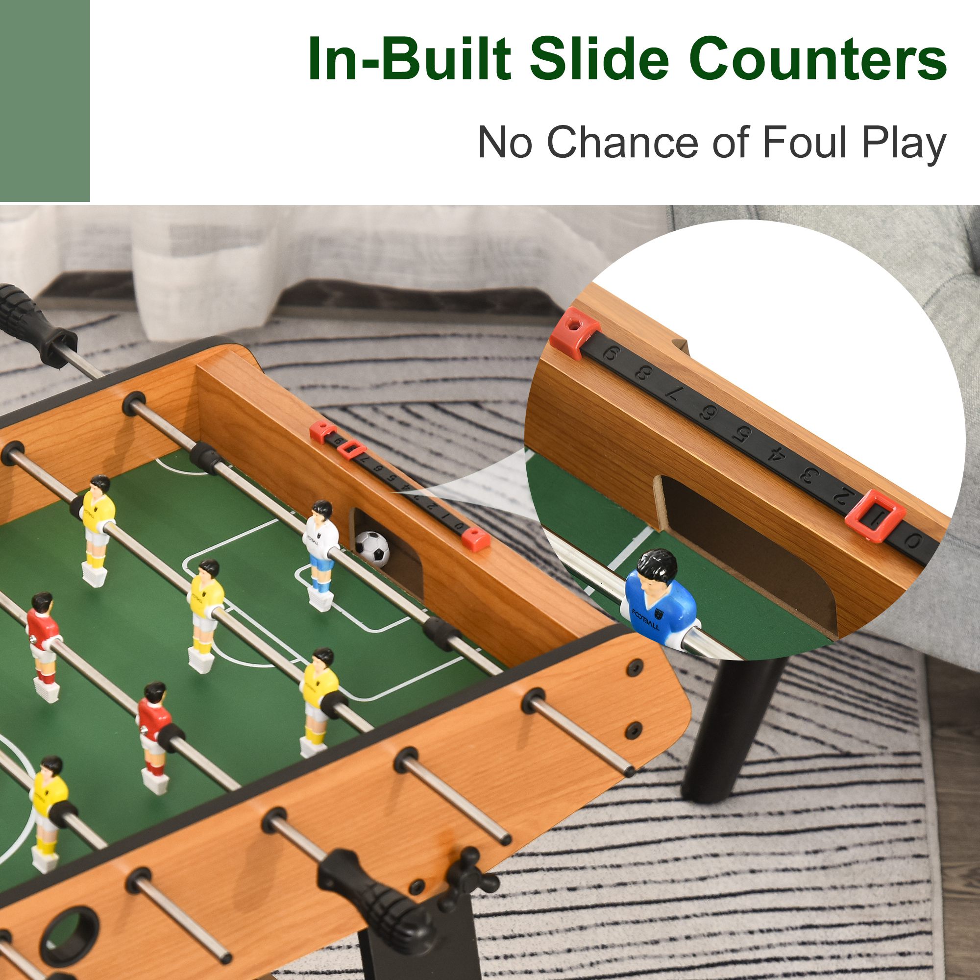 HOMCOM Folding Football Gaming Table Mini Foosball Soccer Table for Family Fun Kids Toy Indoor Play Sports