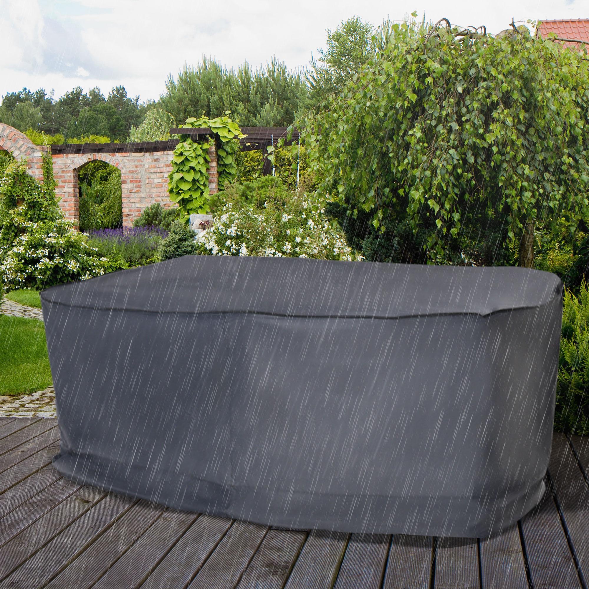 Outsunny Garden Sofa Cover, Waterproof Outdoor Furniture Set Protector for 2-3 Seater, Durable Material