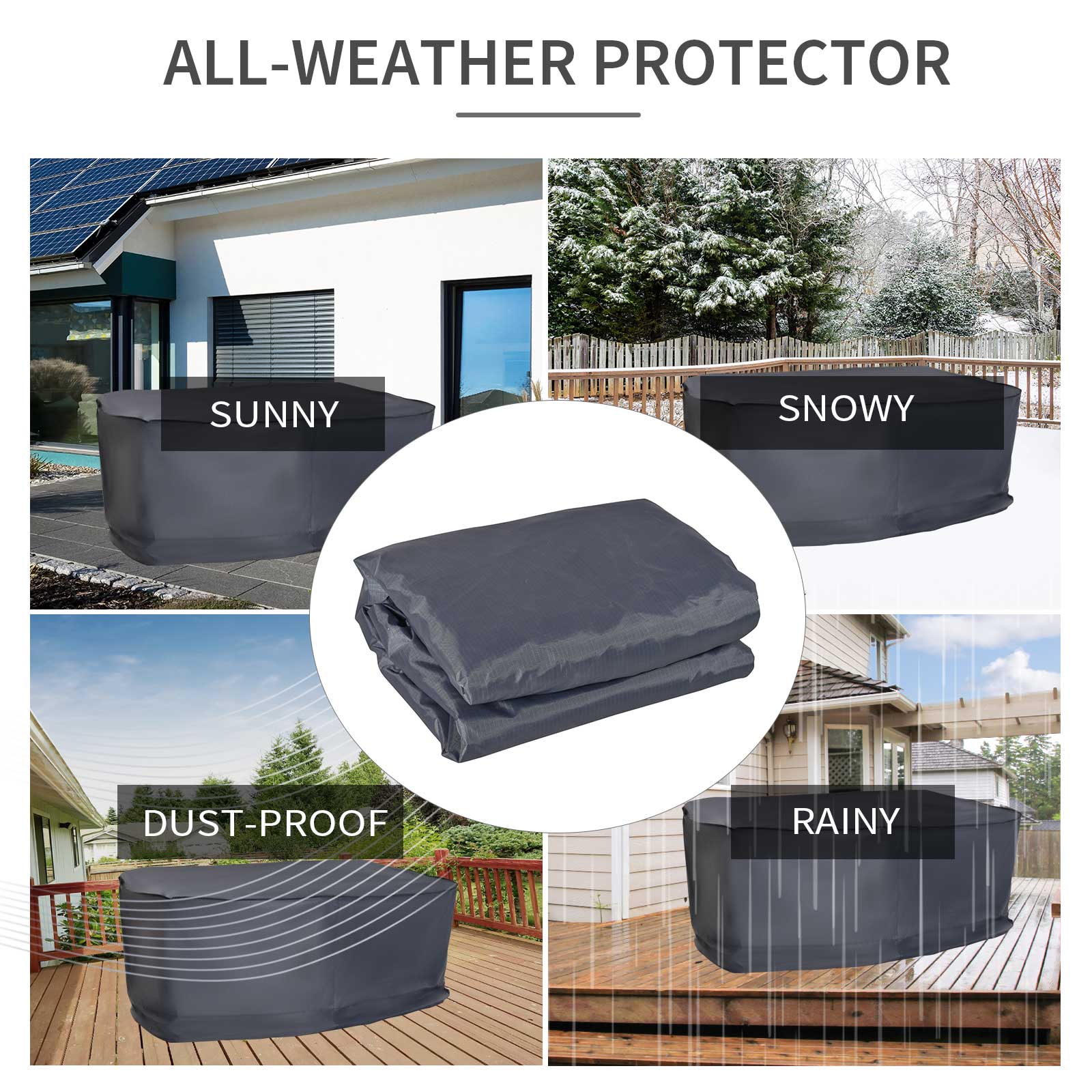Outsunny Garden Sofa Cover, Waterproof Outdoor Furniture Set Protector for 2-3 Seater, Durable Material