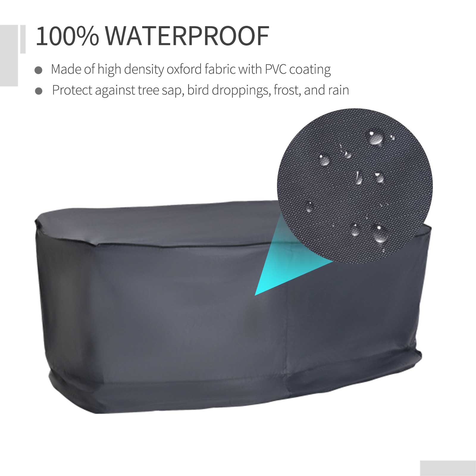Outsunny Garden Sofa Cover, Waterproof Outdoor Furniture Set Protector for 2-3 Seater, Durable Material