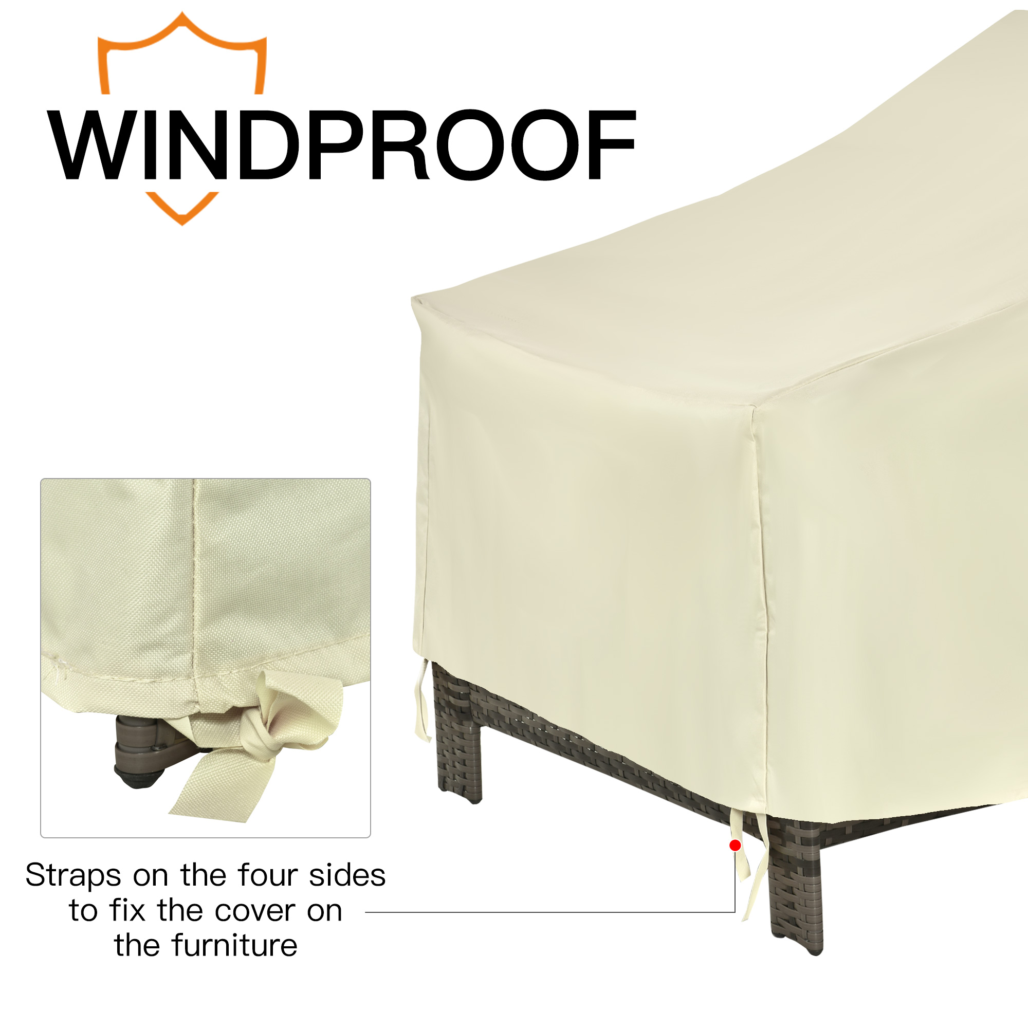 Outsunny Furniture Cover for Single Chair, Waterproof Outdoor Patio Protector, 600D Oxford Cloth, 68x87x44-77cm