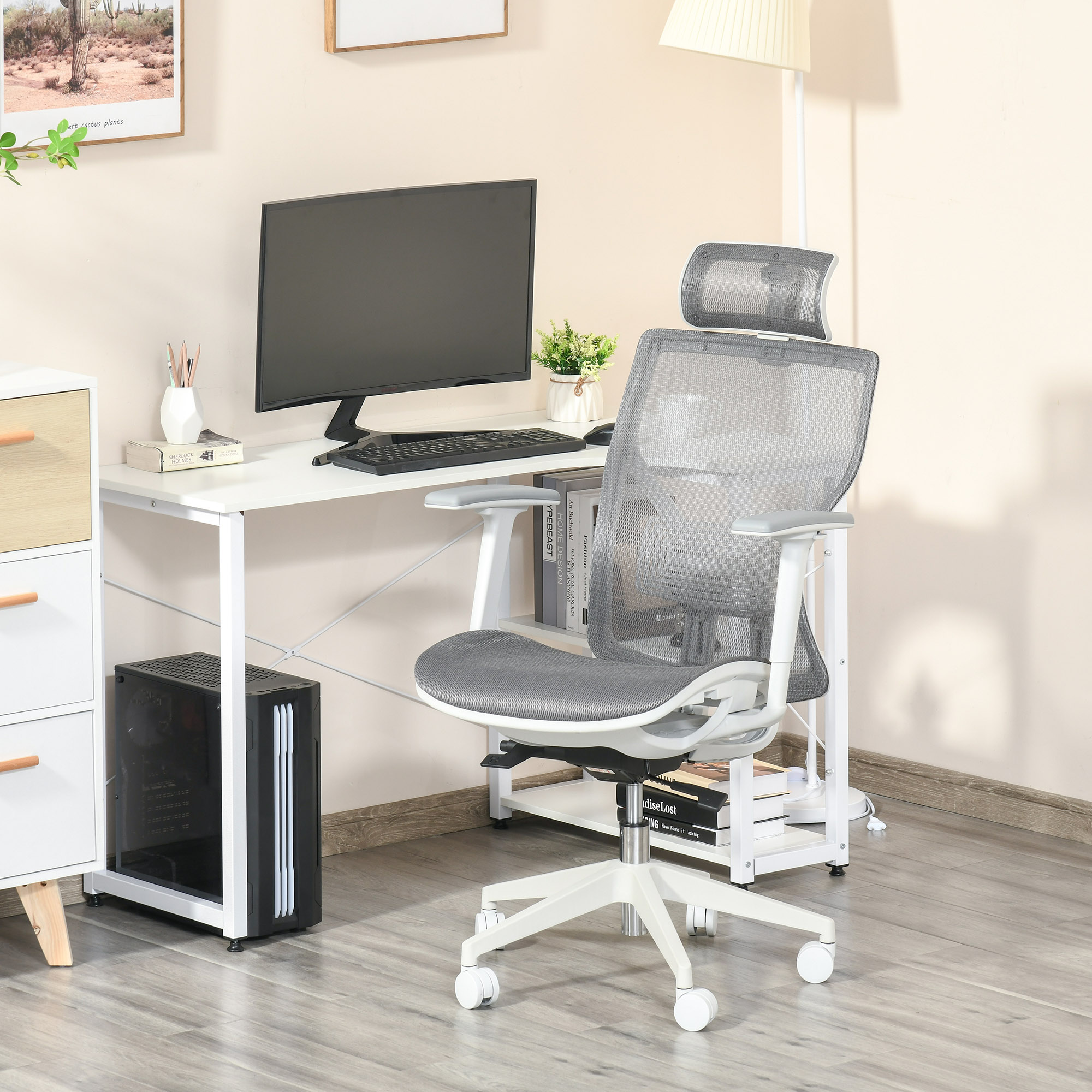 Vinsetto Bürostuhl ergonomisch verstellbar 3 Stufen Drehstuhl Gamingstuhl m günstig online kaufen