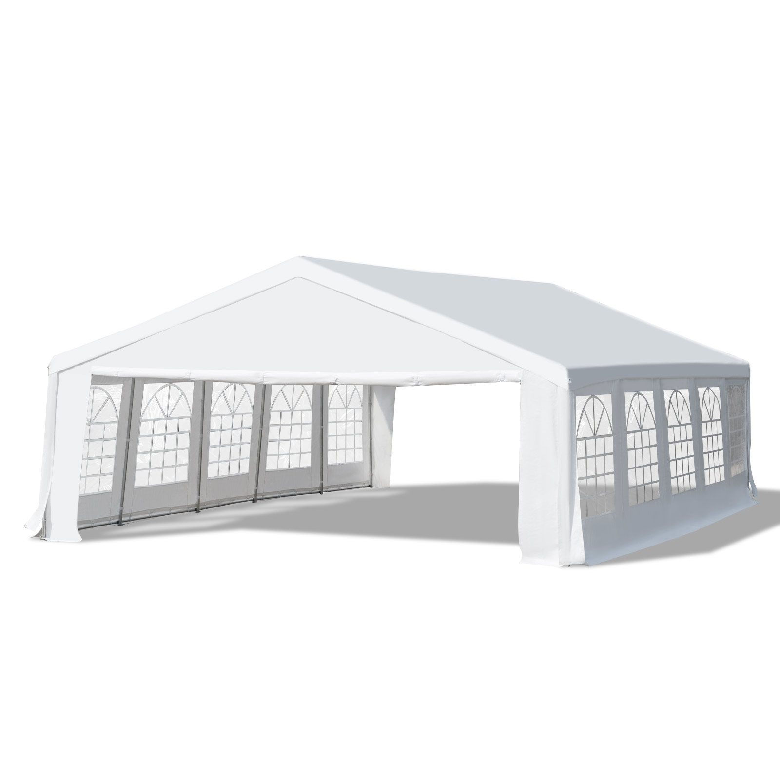 Outsunny Gazebo da Giardino 10x6m Pieghevole in Acciaio e Poliestere, Tenda per Feste con Pareti Rimovibili e Finestre in PVC, Bianco