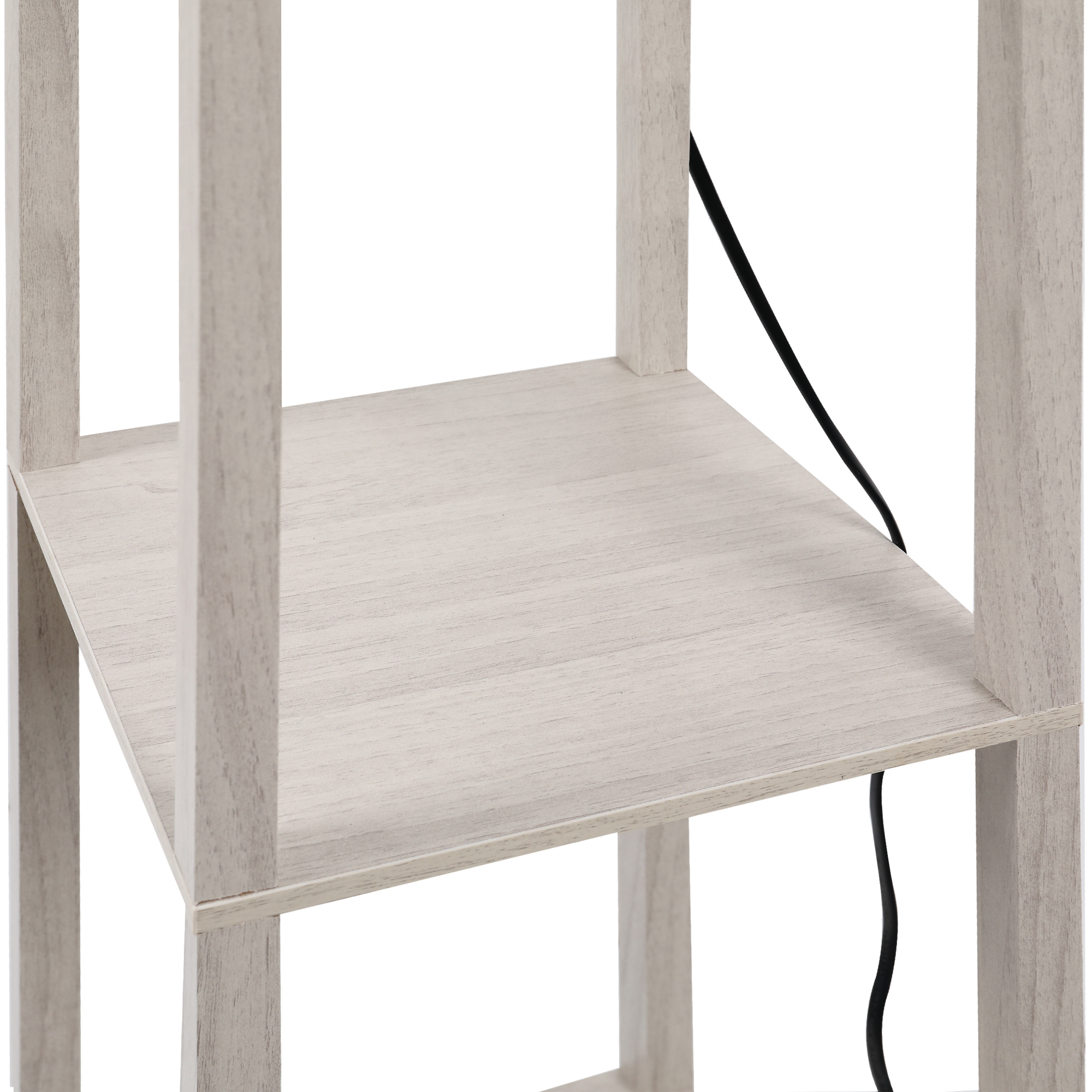 HOMCOM 3-Tier Floor Lamp, Floor Light w/ Storage Shelf, Reading Standing Lamp for Living Room, Bedroom, Office, Dorm, 160cm, Oak