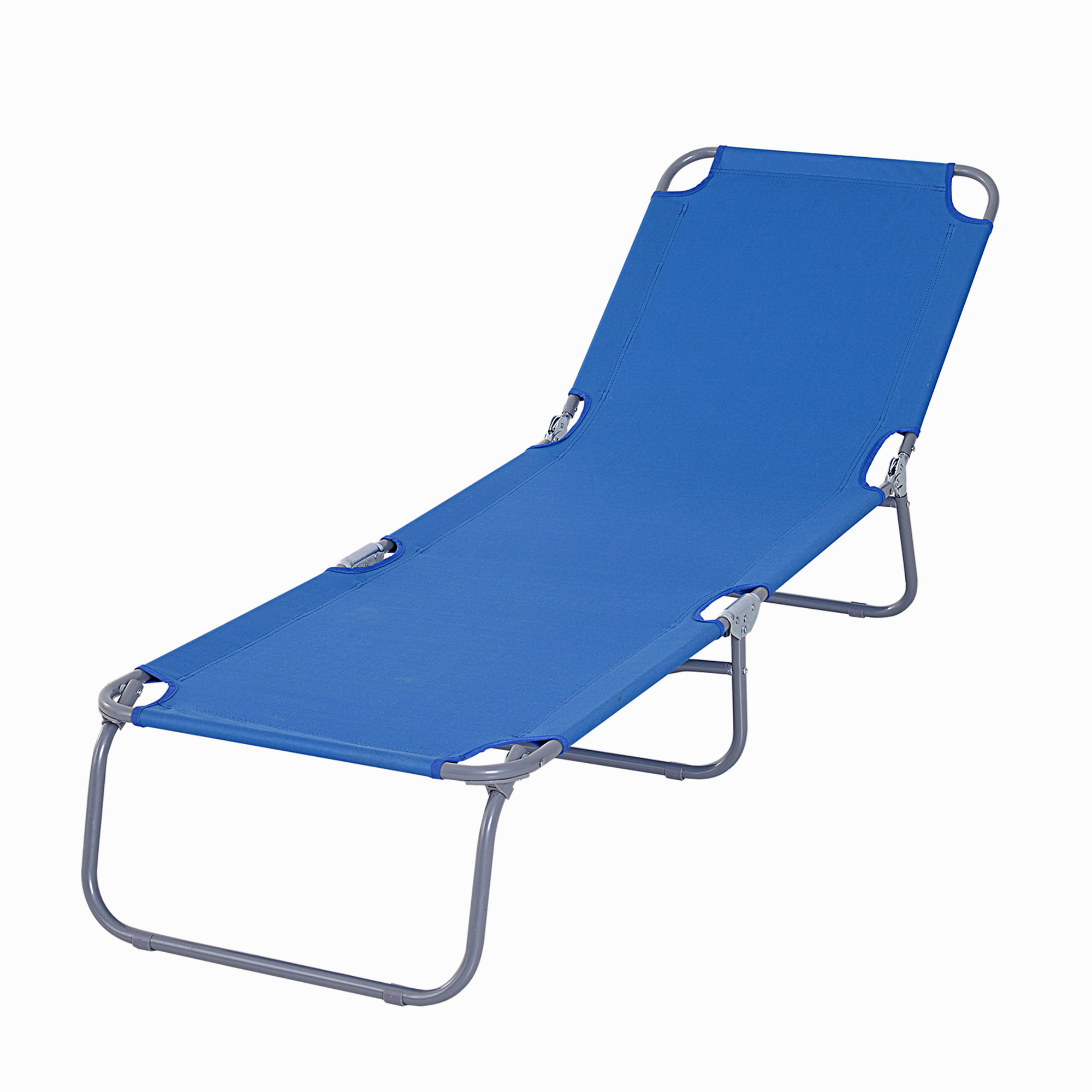 Reclining Beach Chaise Lounge Folding Chair Adjustable Sleeping Bed