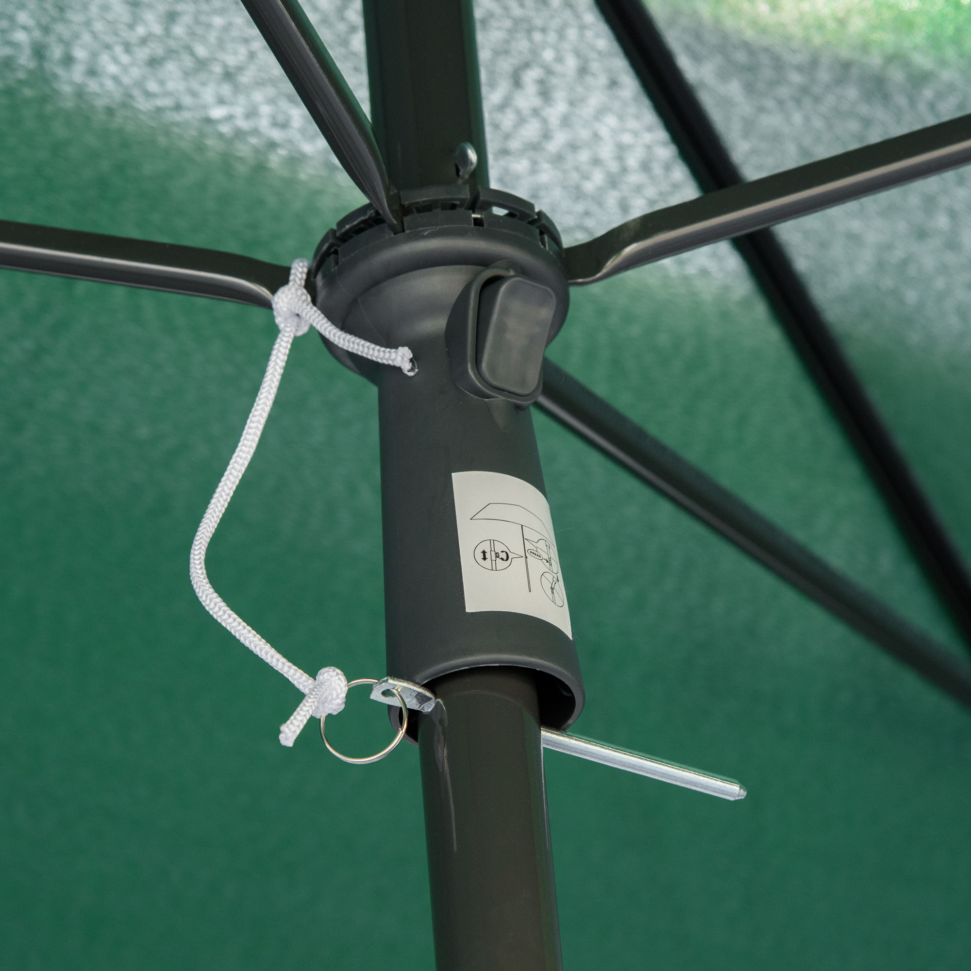 Outsunny Aluminium Sun Parasol, Rectangular Patio Garden Umbrella with Tilt, 2M x 1.25M, Green