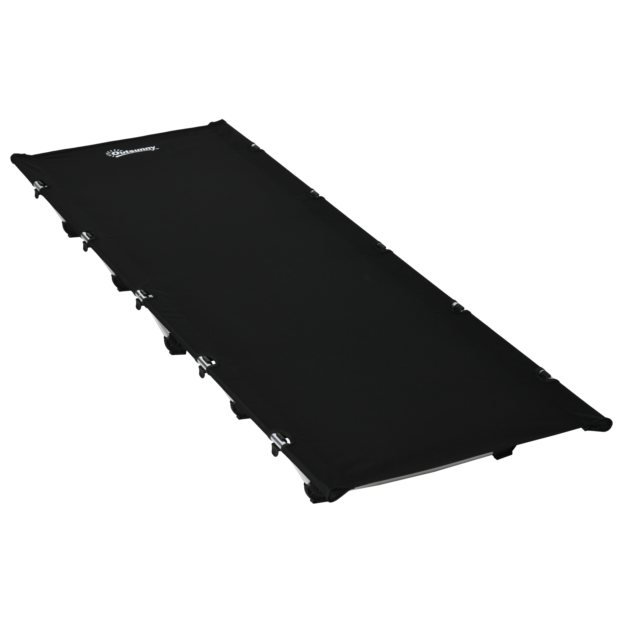 Outsunny Portable Camping Bed, Aluminium, Strong Support up to 150kg, with Carry Bag, Ideal for Outdoor Overnighter, Grey