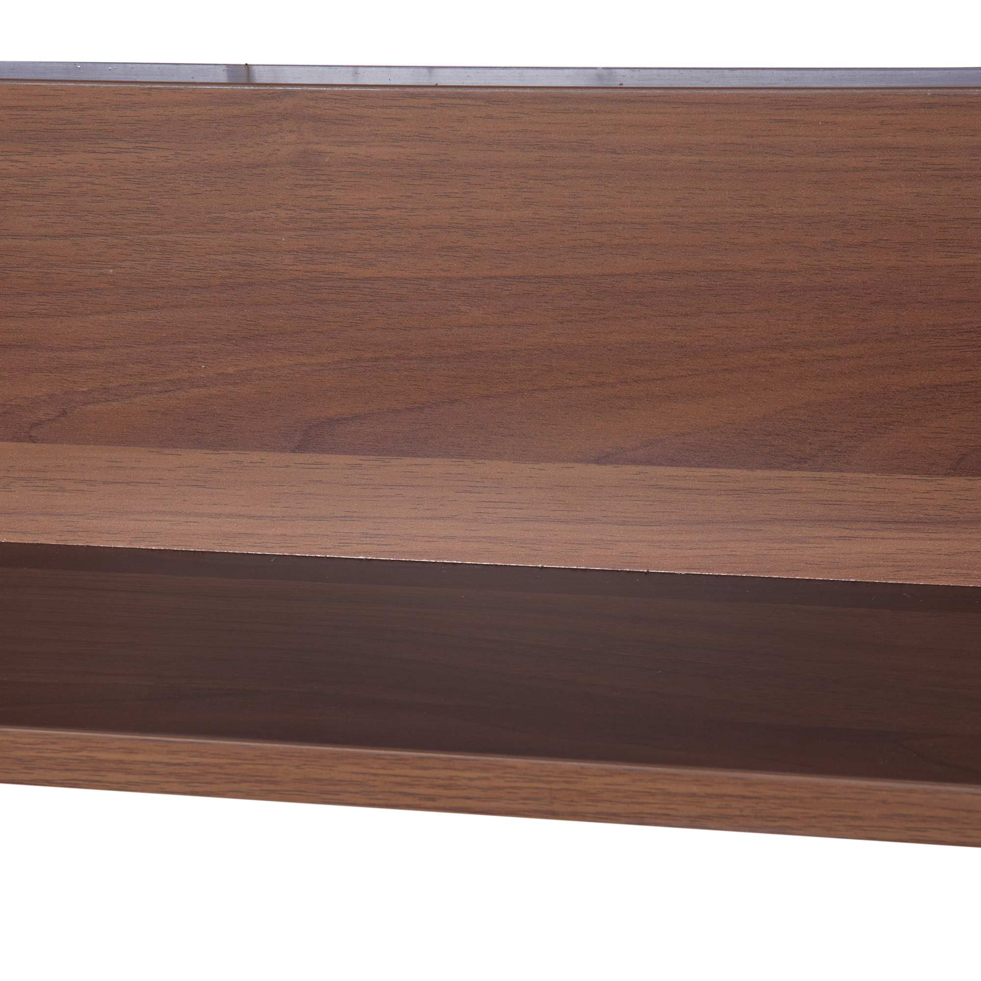 kleankin Wall Mounted Glass Bathroom Mirror Cabinet Storage Shelf, 63Wx60Hx13.5T cm-Light Walnut